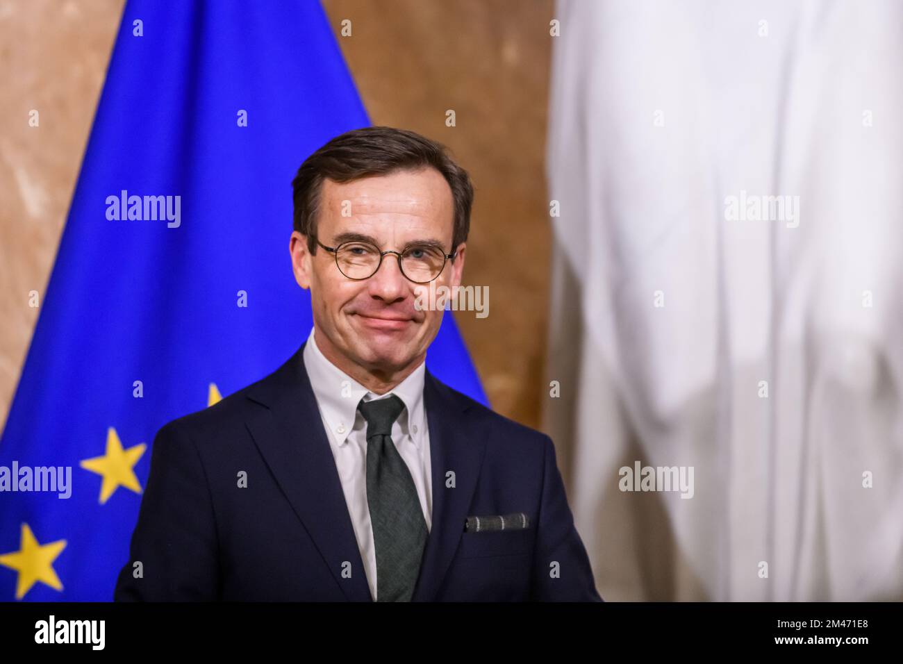 RIGA, LETTONIA. 19th dicembre 2022. Ulf Kristersson (nella foto), primo ministro svedese incontra Krisjanis Karins, primo ministro lettone. Foto Stock