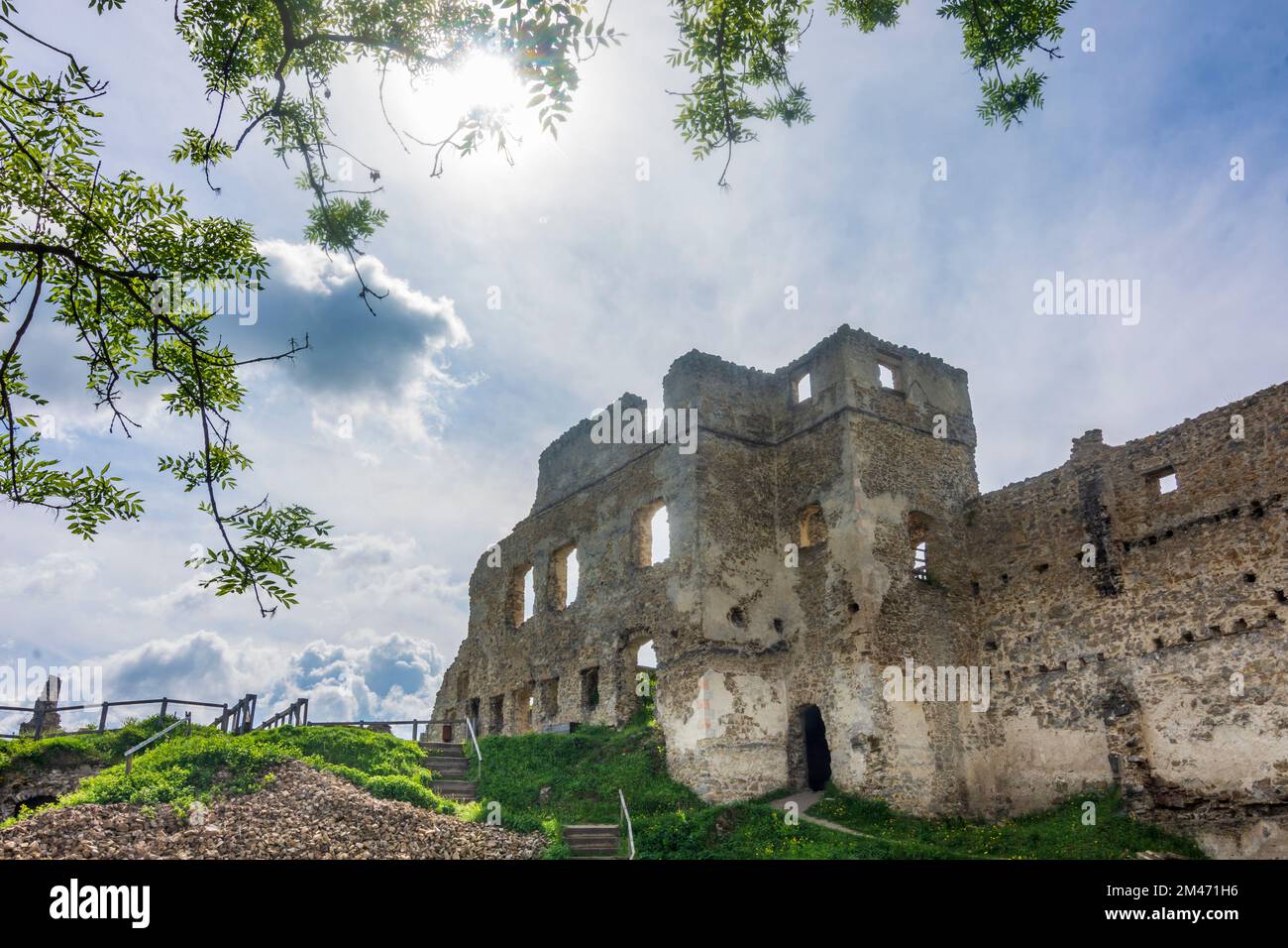 Povazska Bystrica (Waagbistritz): Povazsky hrad (Waagburg) Castello in , , Slovacchia Foto Stock