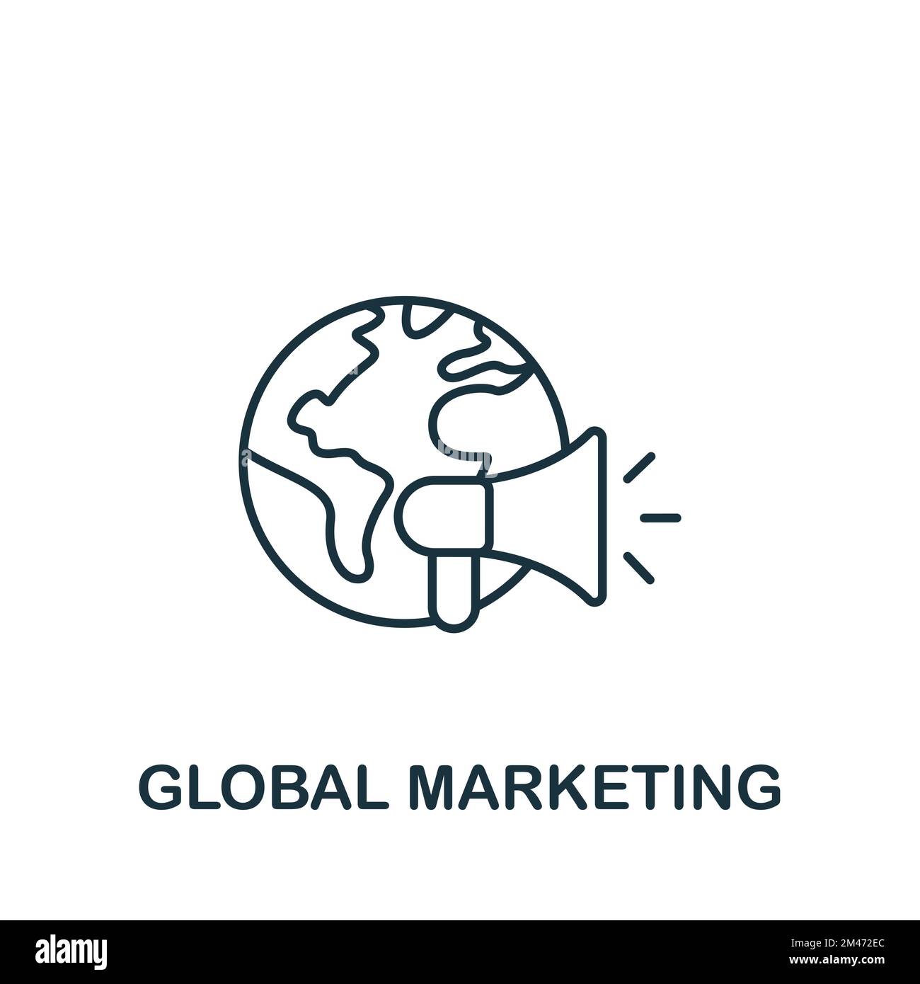 Icona di marketing globale. Icona monocromatica Simple Marketing Strategy per modelli, web design e infografiche Illustrazione Vettoriale