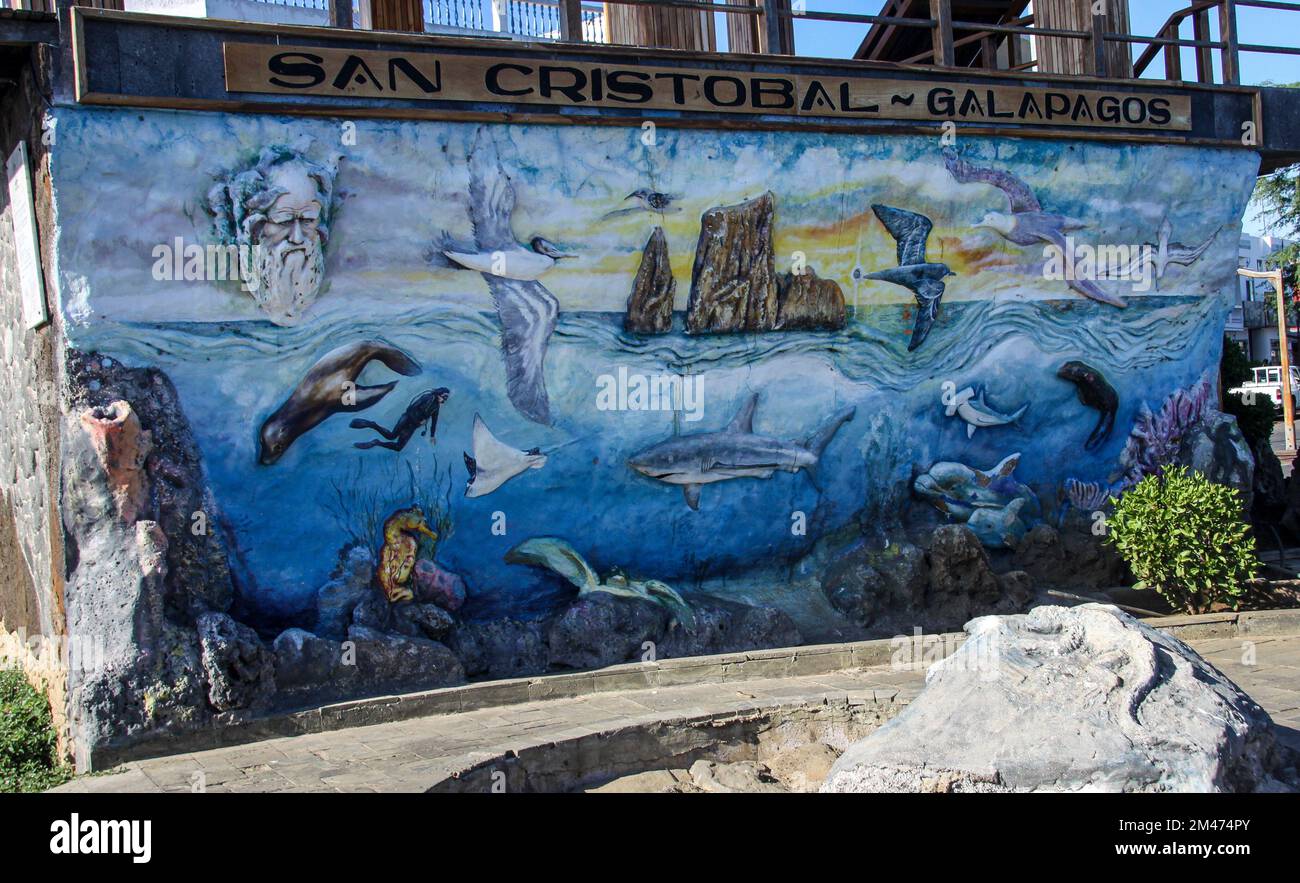 Indicazioni turistiche nelle Galapagos, Ecuador Foto Stock