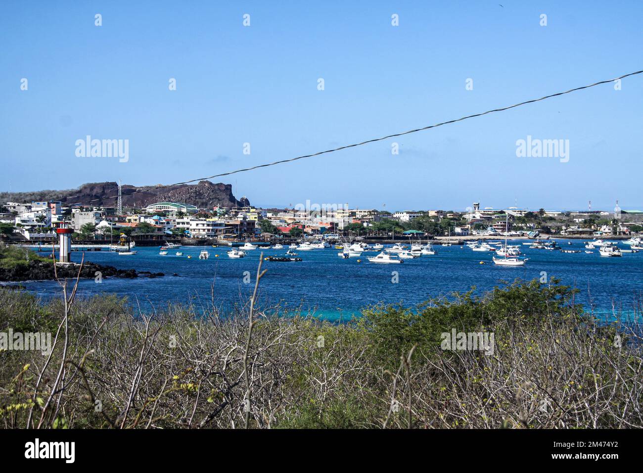 Turista osservare la fauna selvatica da vicino nelle Galapagos, Ecuador Foto Stock