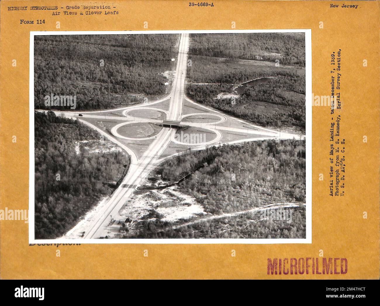 Vista aerea. Didascalia originale: Veduta aerea di Mays Landing-Fotografia da M.S. Kennedy, Sezione sondaggio seriale, USA D. A., S.C.S. Stato: New Jersey. Foto Stock