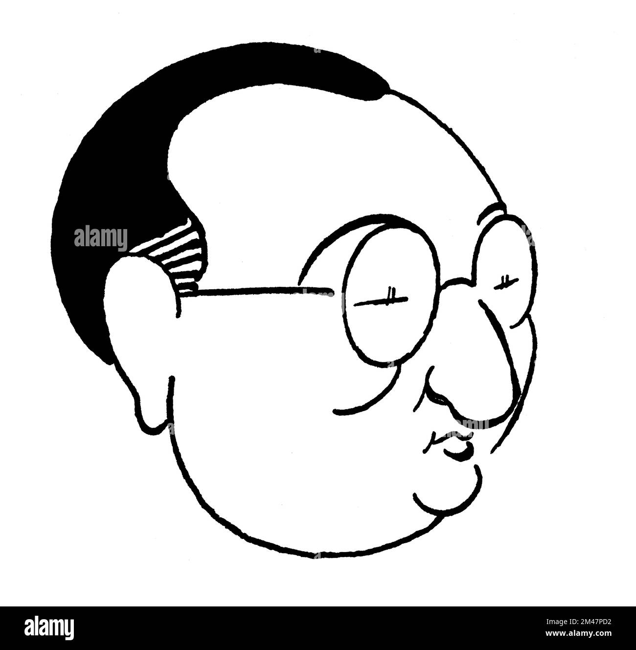 Agustín Calvet Pascual (1887-1964), conocido por su seudónimo Gaziel, escritor y periodista español, director de la Vanguardia. Caricatura. Foto Stock