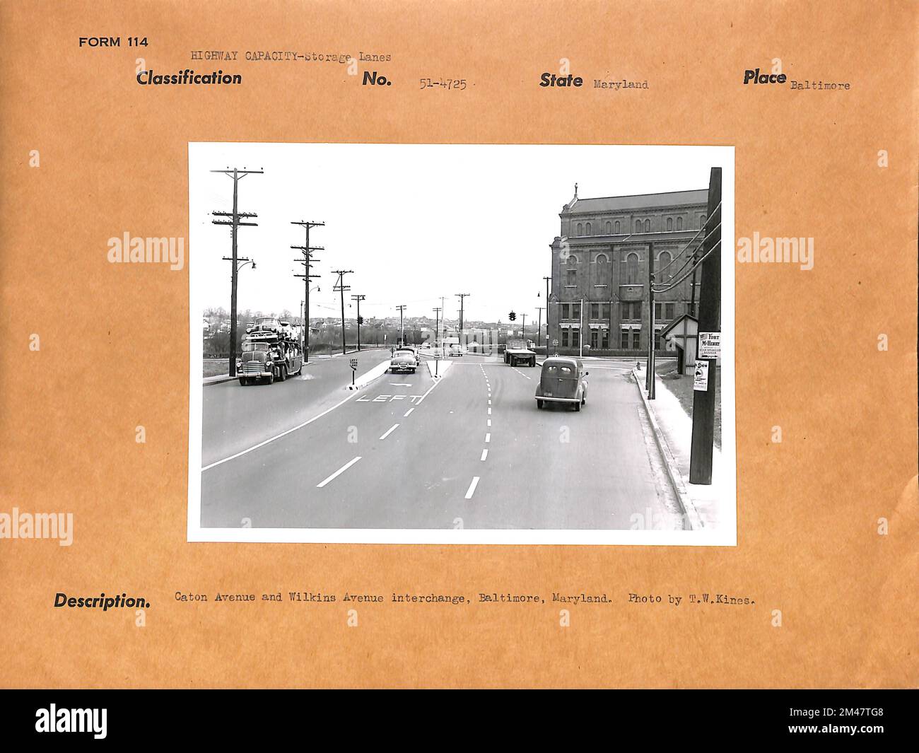 Interscambio di Canton Avenue e Wilkins Avenue, Baltimora, Maryland. Didascalia originale: Foto di T. W. Kines. Stato: Maryland. Località: Baltimora. Foto Stock
