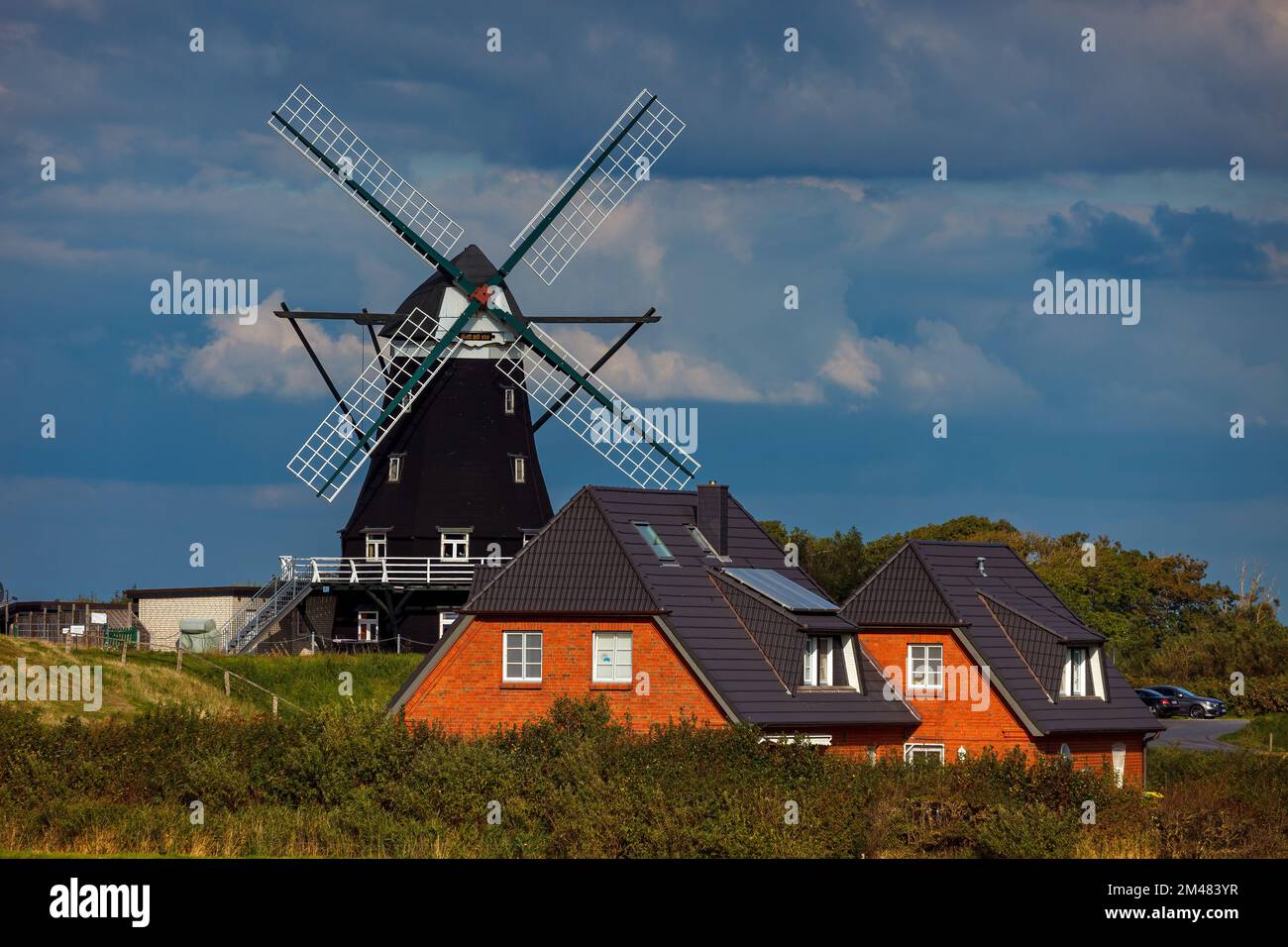 Il mulino a vento di Pellworm nello Schleswig Holstein Foto Stock
