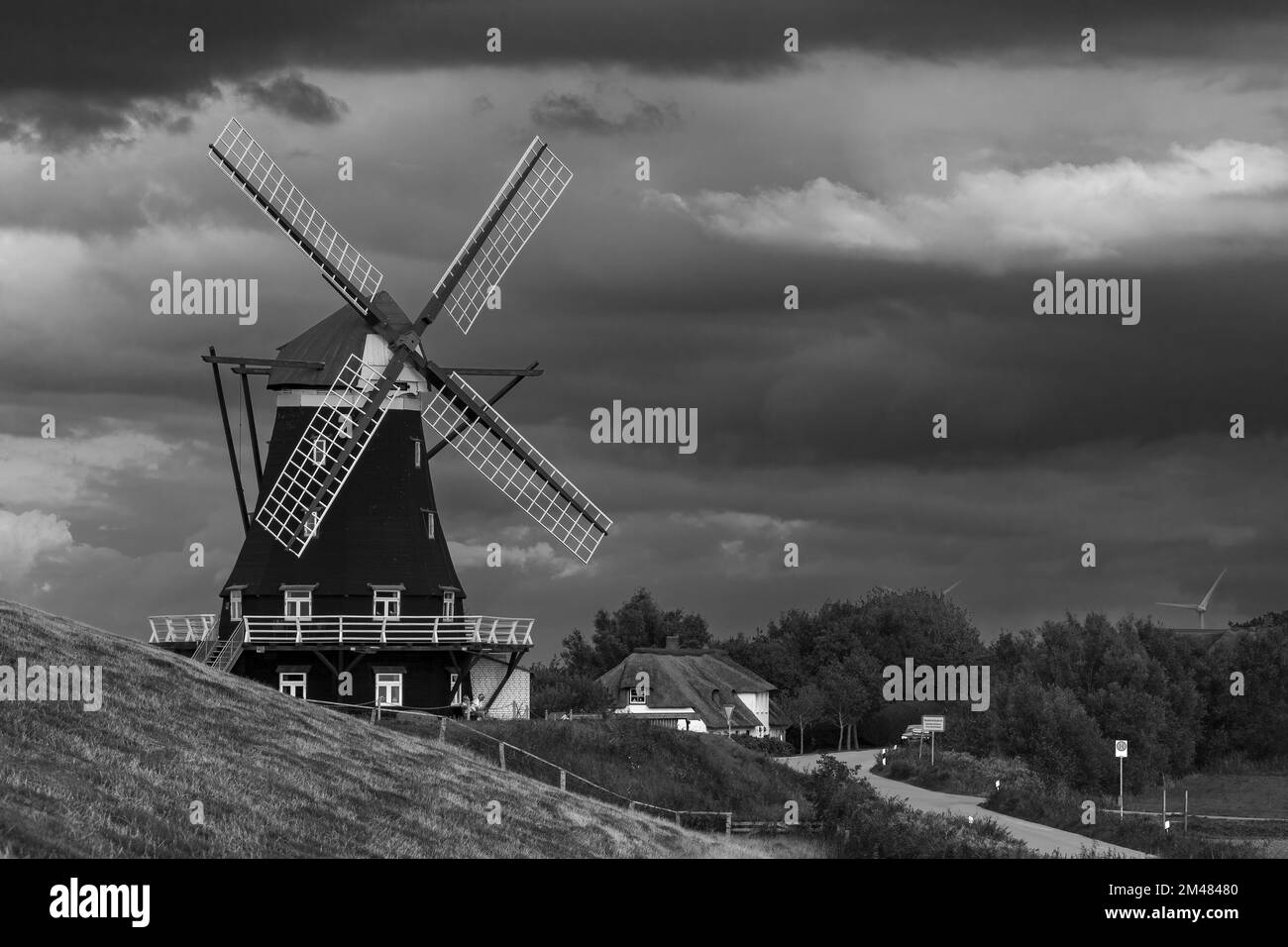 Il mulino a vento di Pellworm nello Schleswig Holstein Foto Stock