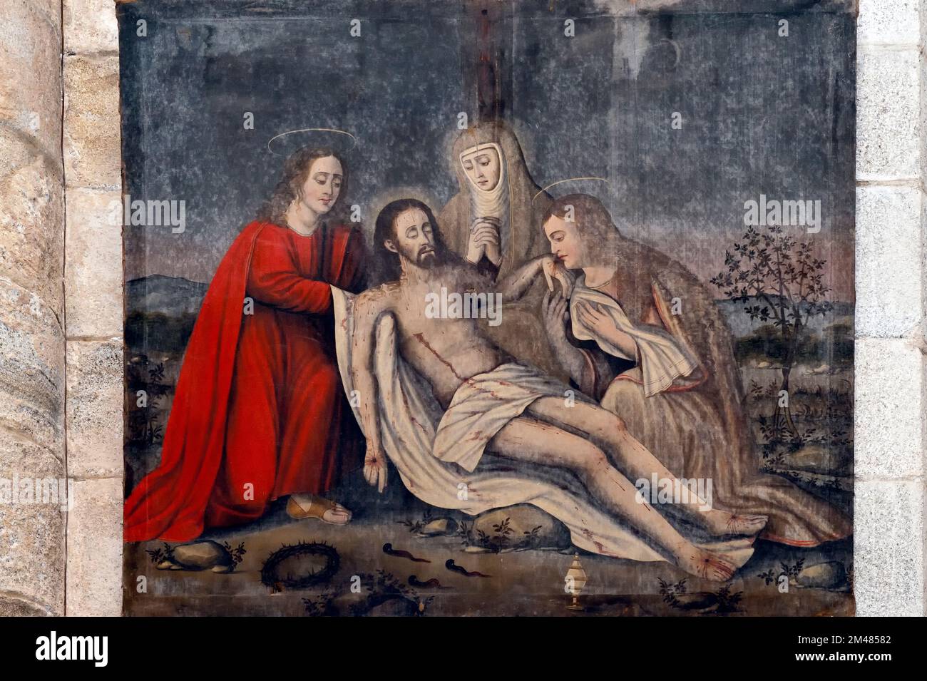 Se Cattedrale (Santa Maria), la Pietà, pittura, Evora, Alentejo, Portogallo, patrimonio dell'umanità dell'UNESCO Foto Stock