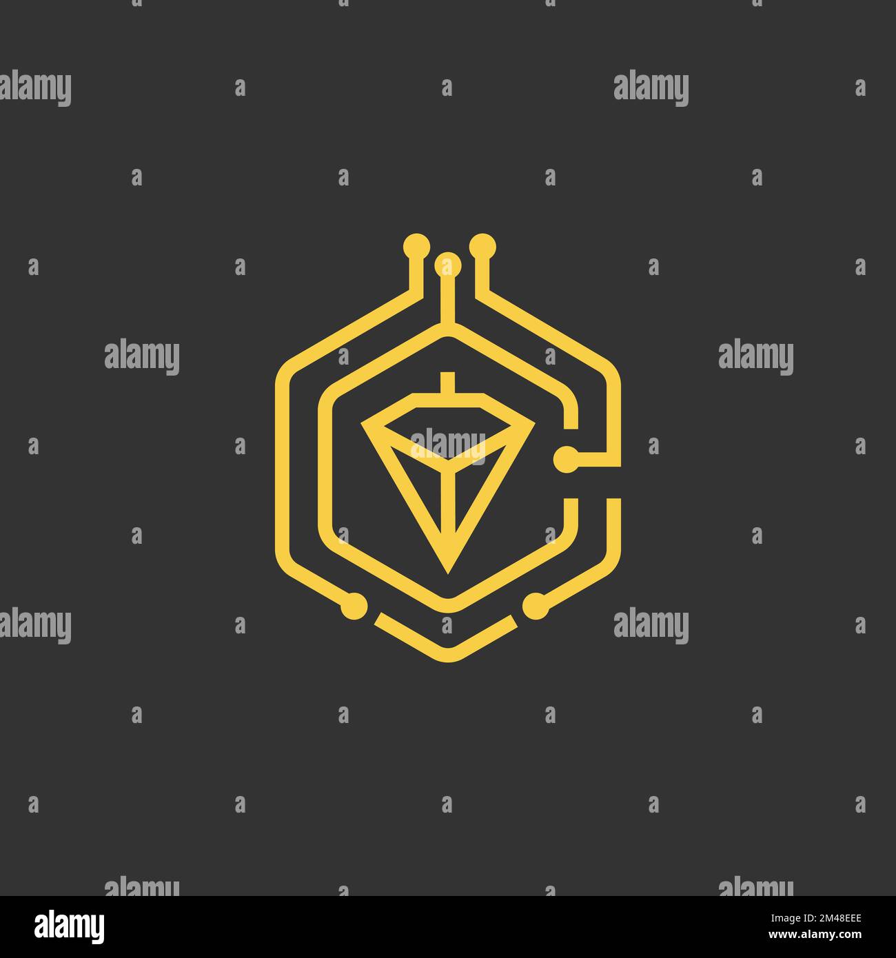 Modello logo servizio monete. Lettera iniziale logo C, icona - Vector Digital Money.EPS 10 Illustrazione Vettoriale