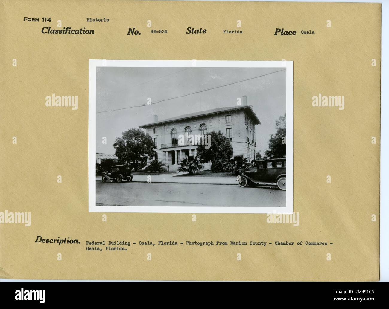 Federal Building, Ocala, Florida. Didascalia originale: Federal Building - Ocala, Florida - Fotografia dalla Contea di Marion - Camera di Commercio - Ocala, Florida. Stato: Florida luogo: Ocala. Foto Stock