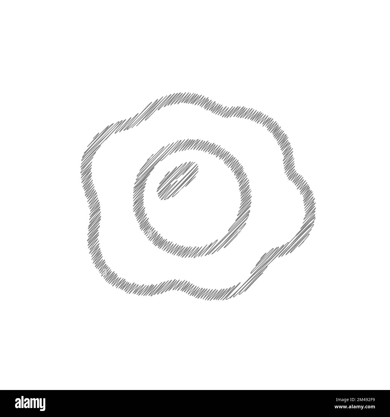 Omelette icona del vettore di schizzo bianco. Uova fritte, uova strapazzate Illustrazione Vettoriale