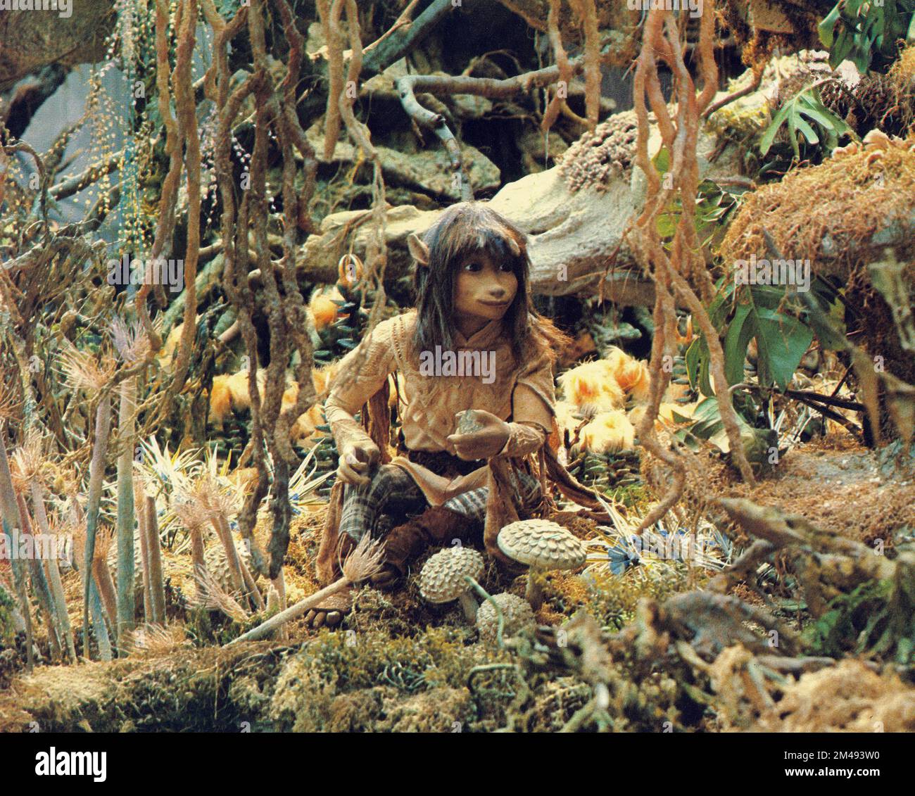 The Gelfing Jen, doppiato da Stephen Garlick, on-set del film di fantasia oscura, 'il cristallo oscuro', Universal Pictures, 1982 Foto Stock