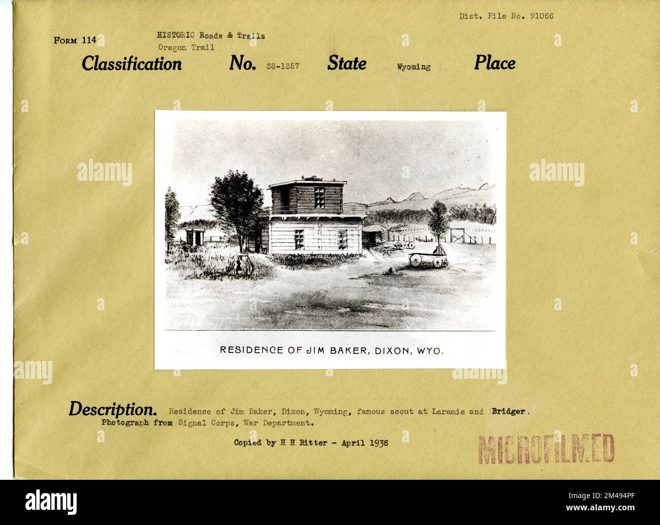 Residenza di Jim Baker, Dixon, Wyoming, famoso Scout a Laramie e Bridger. Stato: Wyoming. Foto Stock