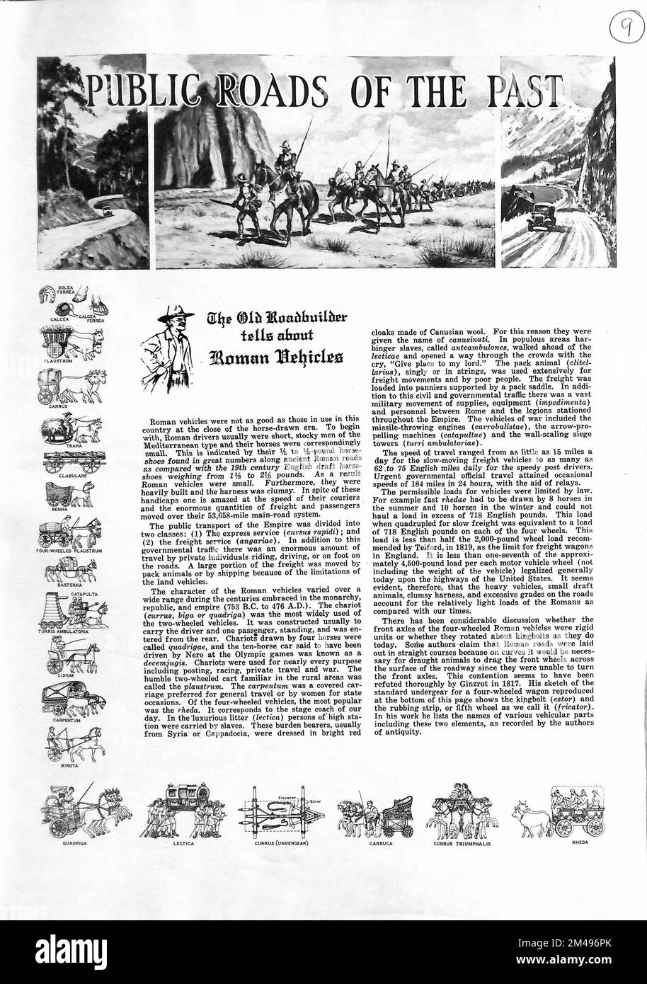 Veicoli romani. non definito. Foto Stock