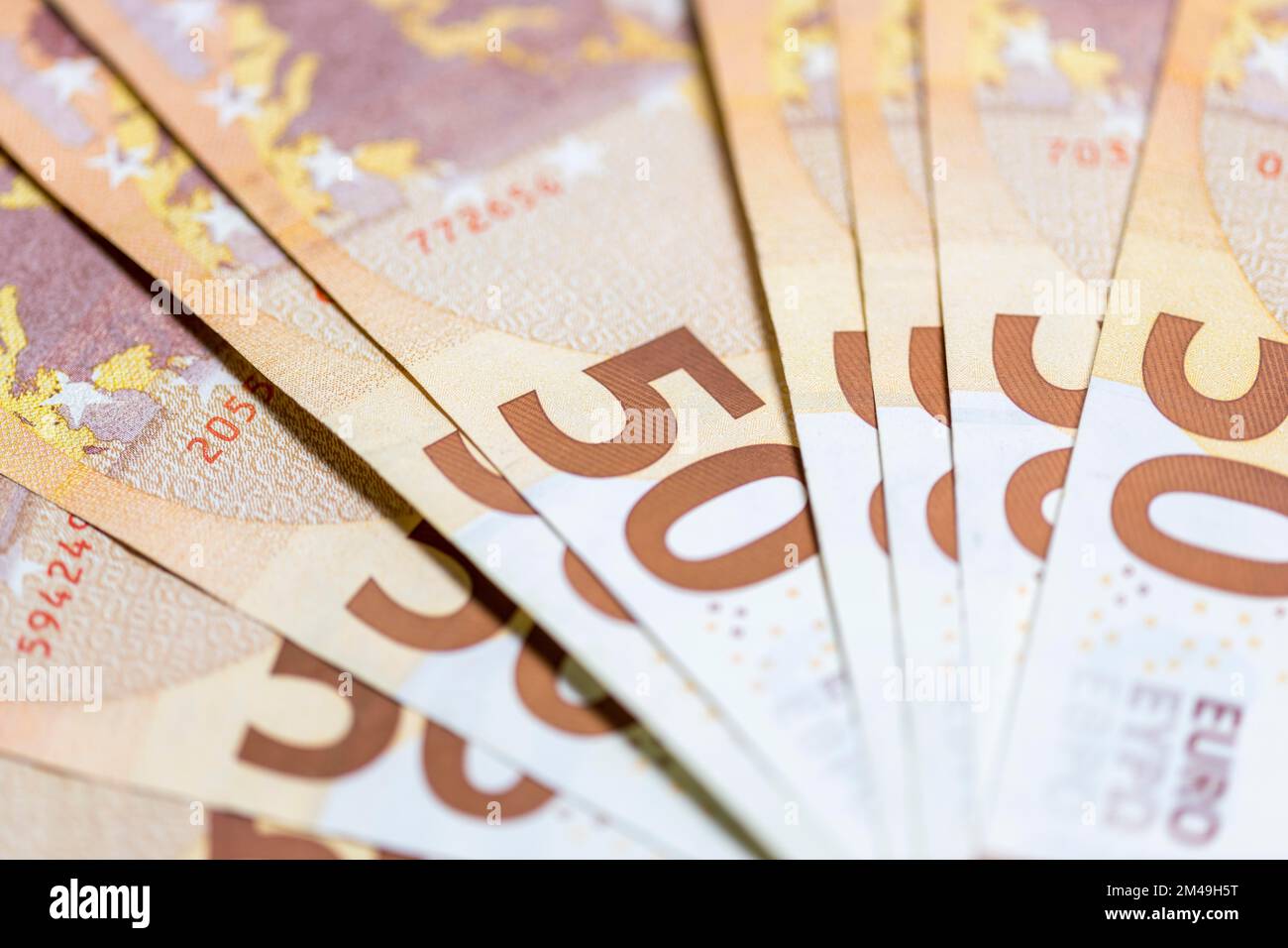 Banconote, banconote, banconote da 50 euro Foto Stock