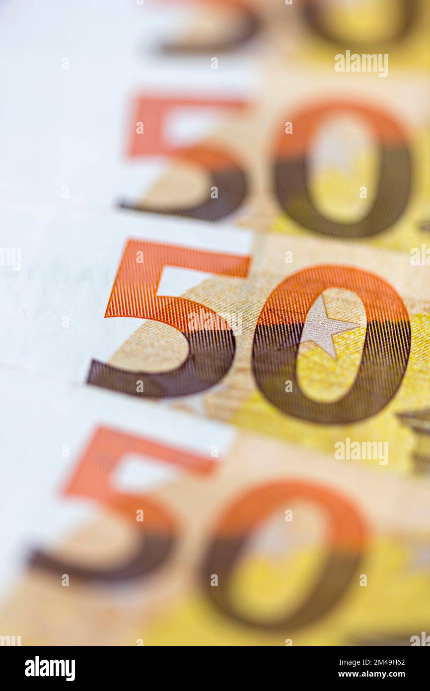 Banconote, banconote, banconote da 50 euro Foto Stock