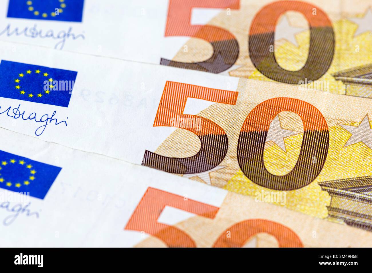 Banconote, banconote, banconote da 50 euro Foto Stock