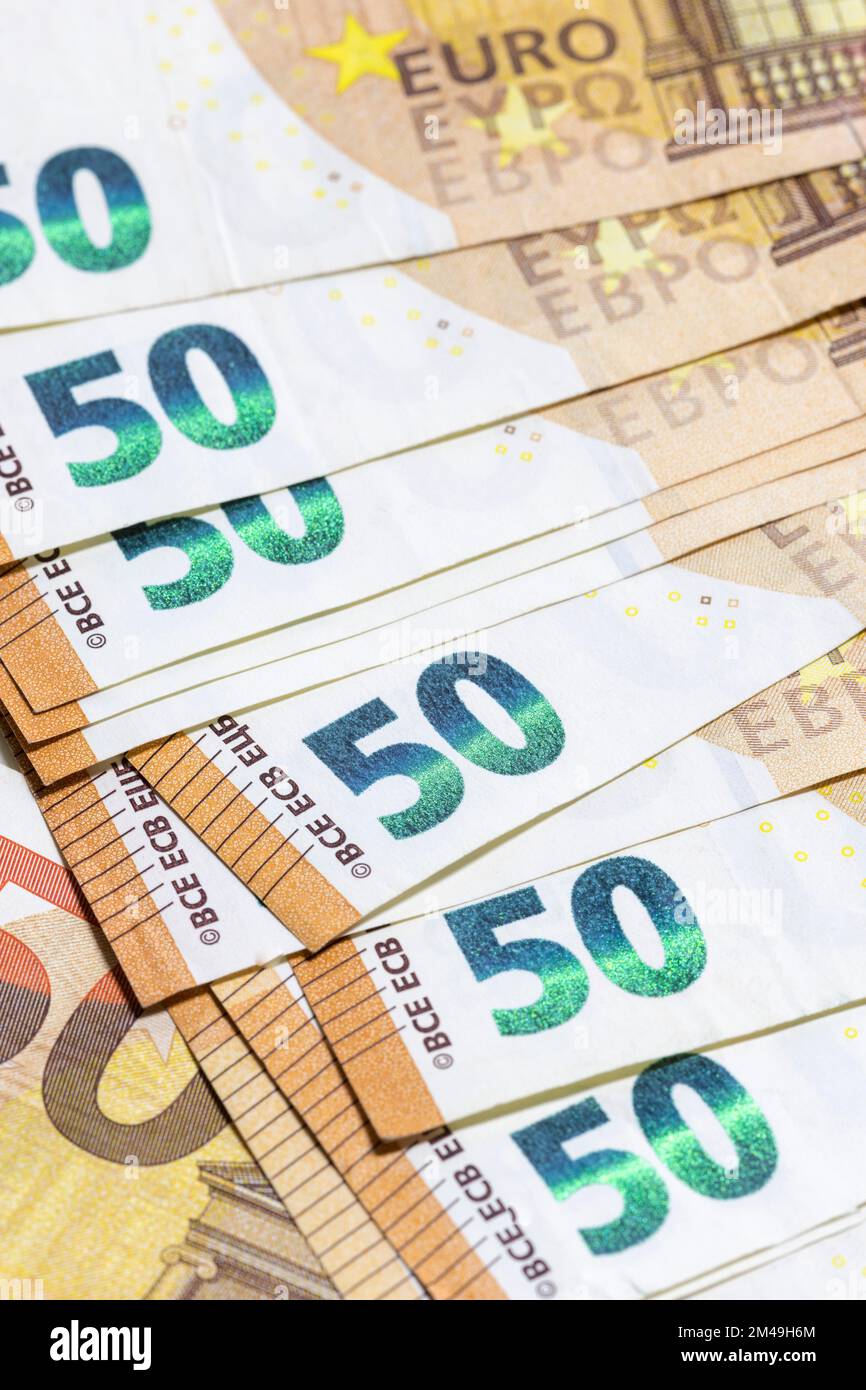 Banconote, banconote, banconote da 50 euro Foto Stock