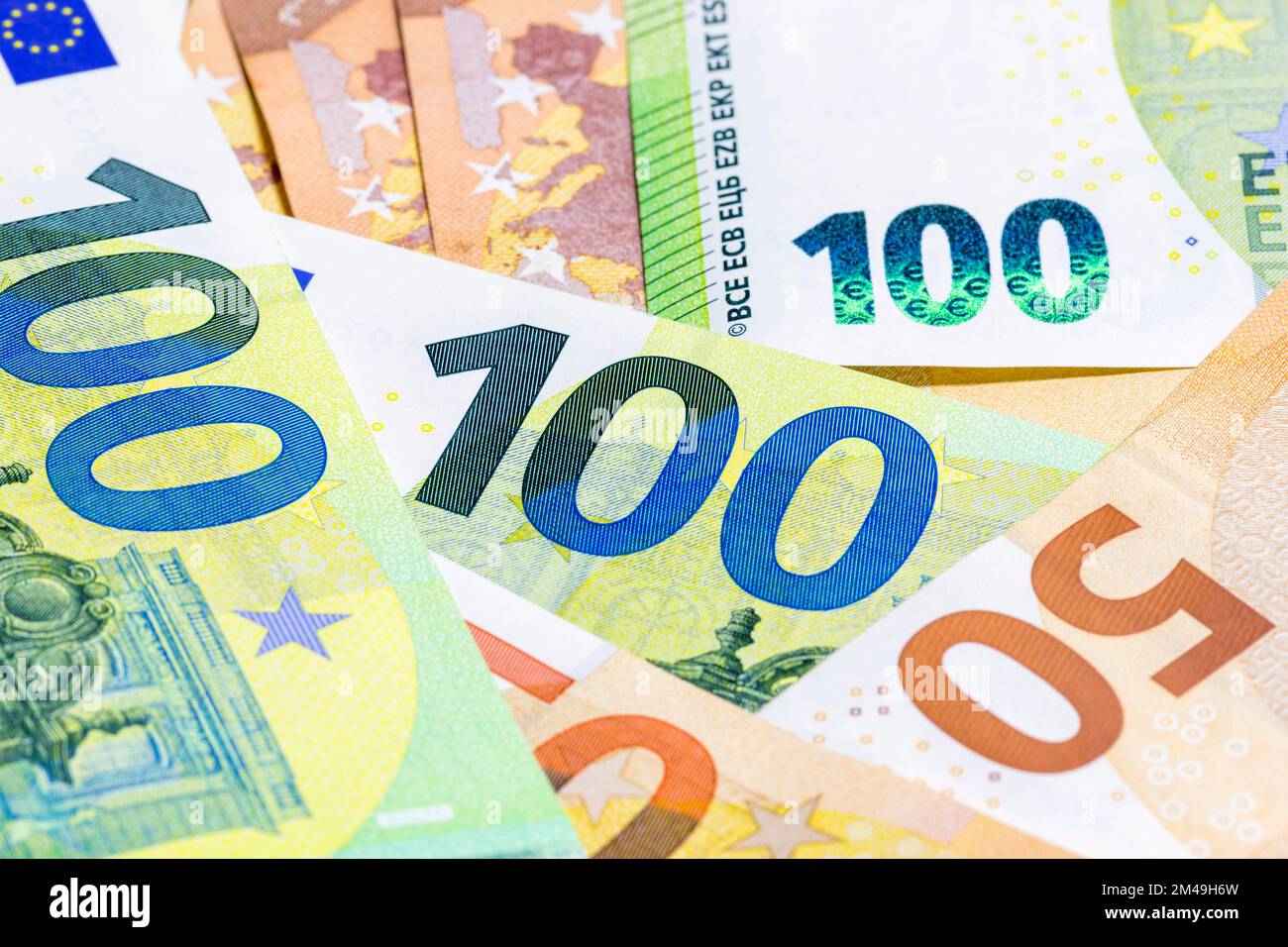Banconote, banconote, banconote da 50 euro, banconote da 100 euro Foto Stock