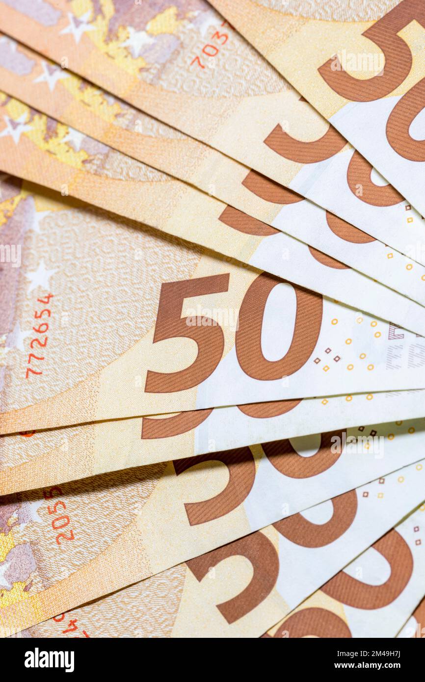 Banconote, banconote, banconote da 50 euro Foto Stock