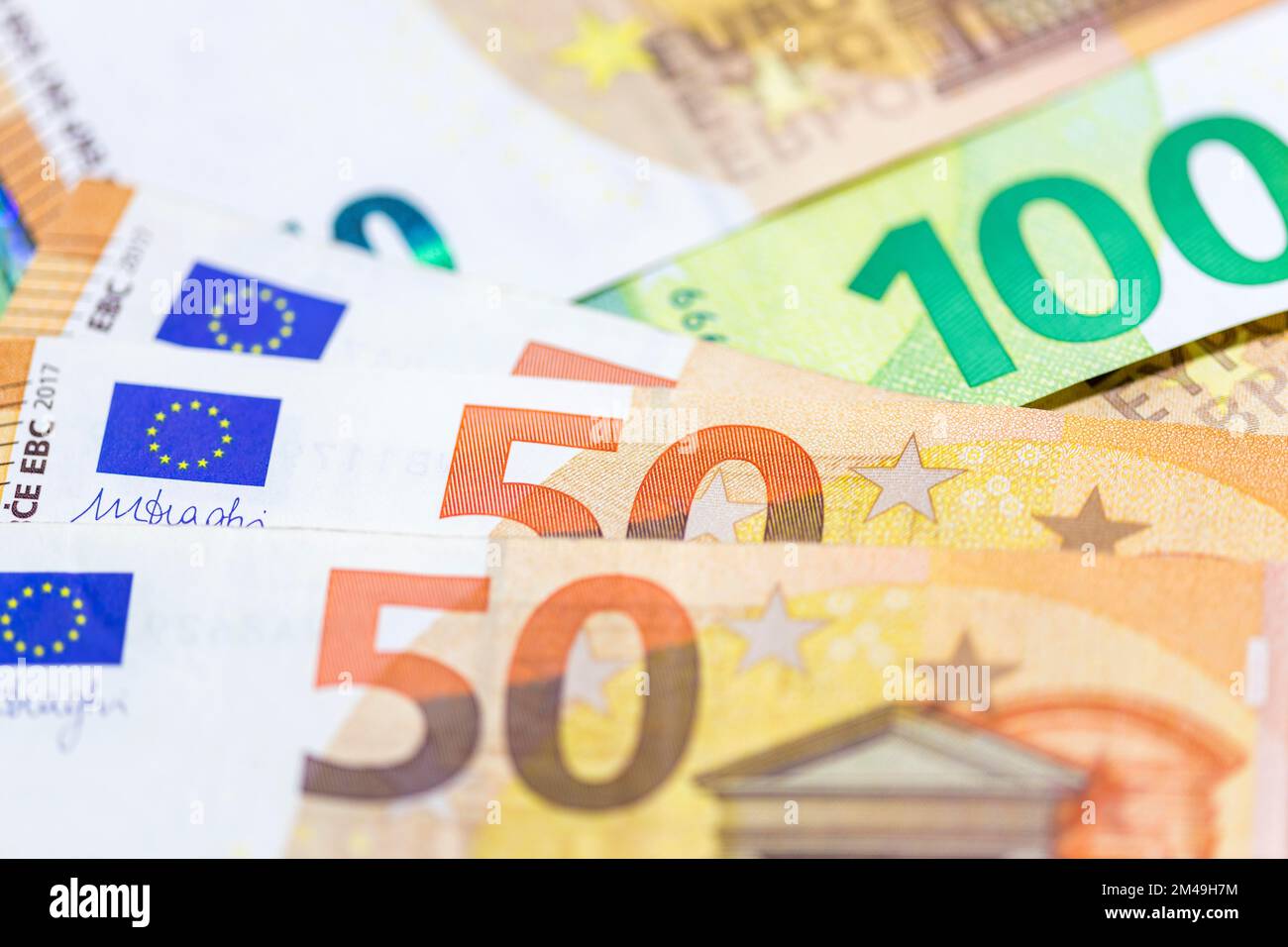 Banconote, banconote, banconote da 50 euro, banconote da 100 euro Foto Stock