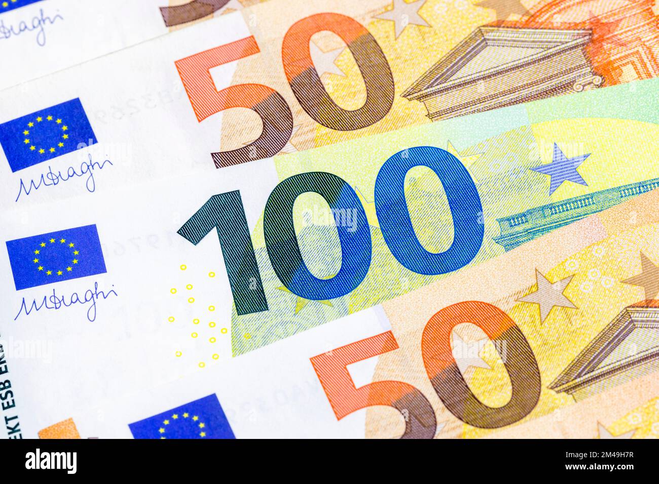 Banconote, banconote, banconote da 100 euro, banconote da 50 euro Foto Stock
