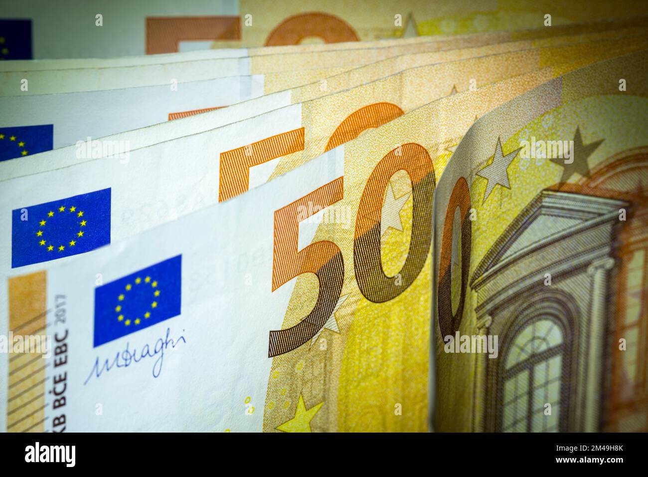 Banconote, banconote, banconote da 50 euro Foto Stock