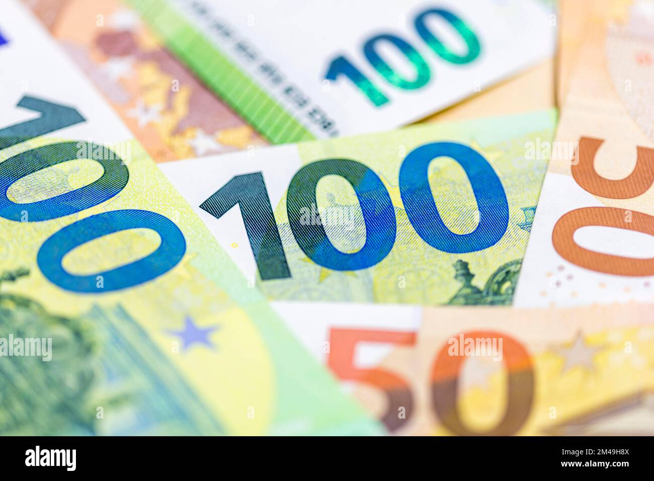 Banconote, banconote, banconote da 50 euro, banconote da 100 euro Foto Stock