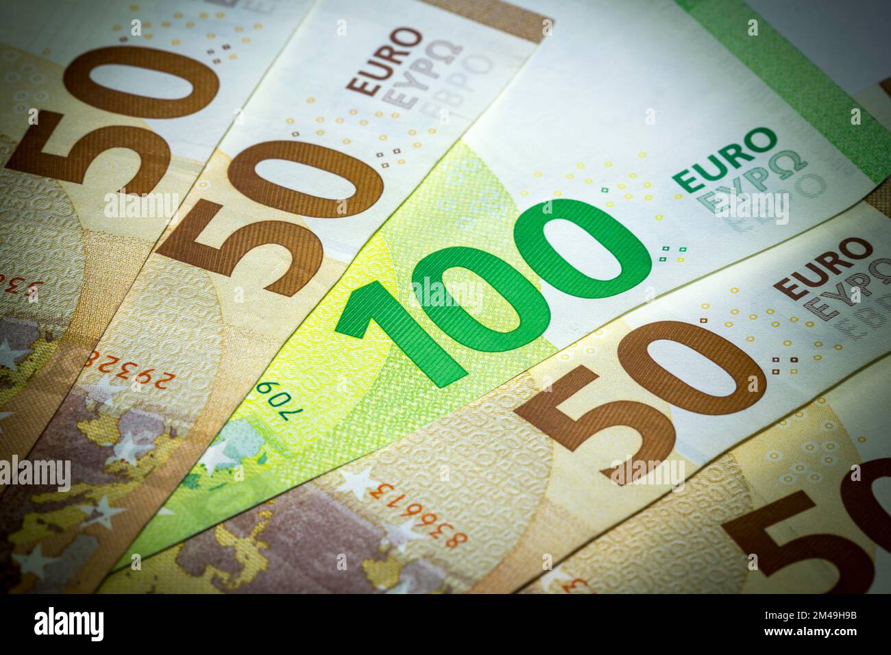 Banconote, banconote, banconote da 100 euro, banconote da 50 euro Foto Stock