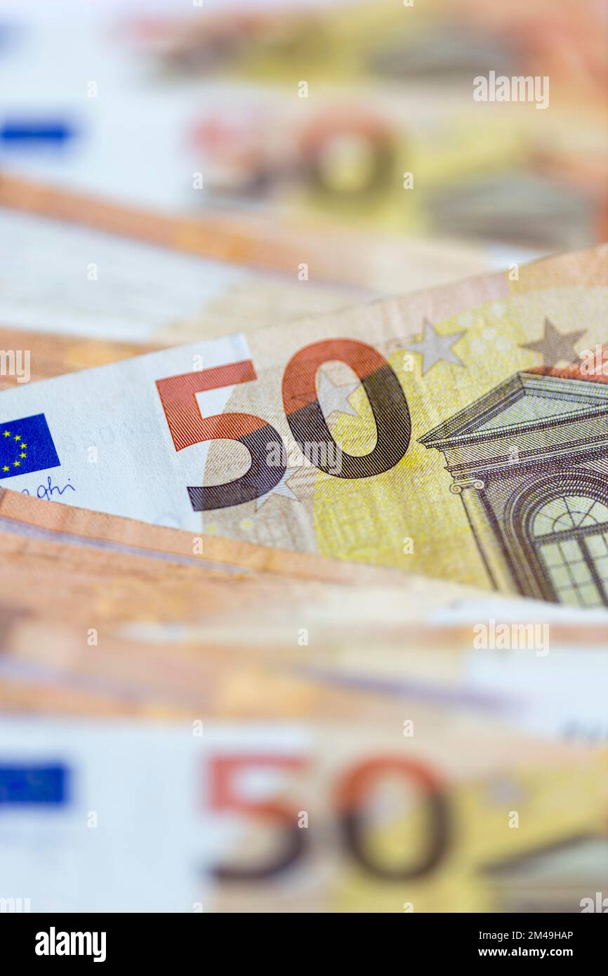 Banconote, banconote, banconote da 50 euro Foto Stock