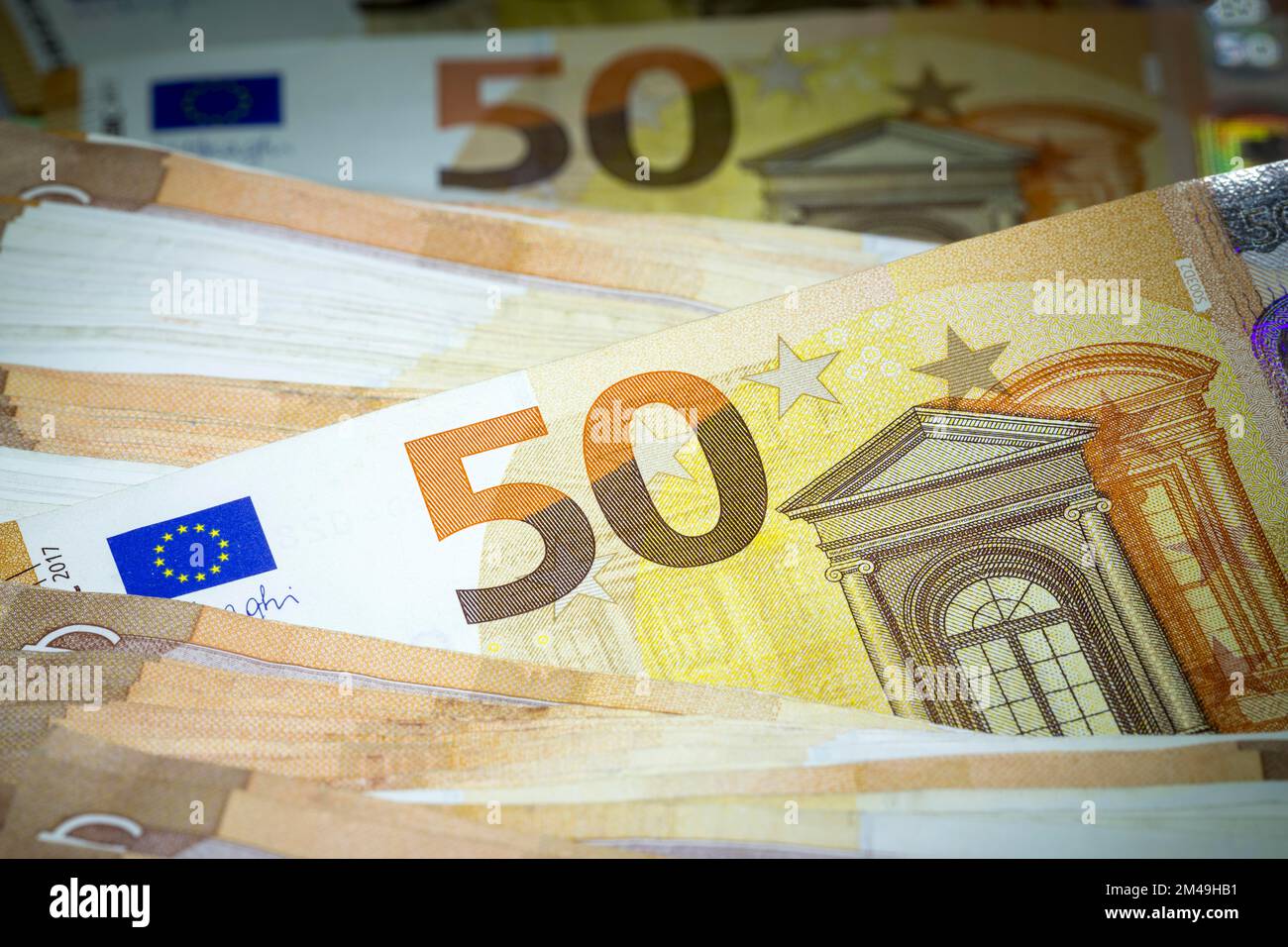 Banconote, banconote, banconote da 50 euro Foto Stock