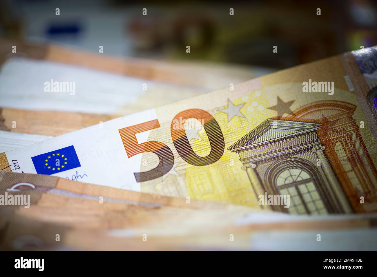 Banconote, banconote, banconote da 50 euro Foto Stock