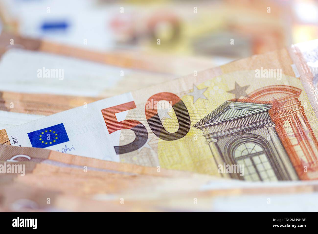 Banconote, banconote, banconote da 50 euro Foto Stock