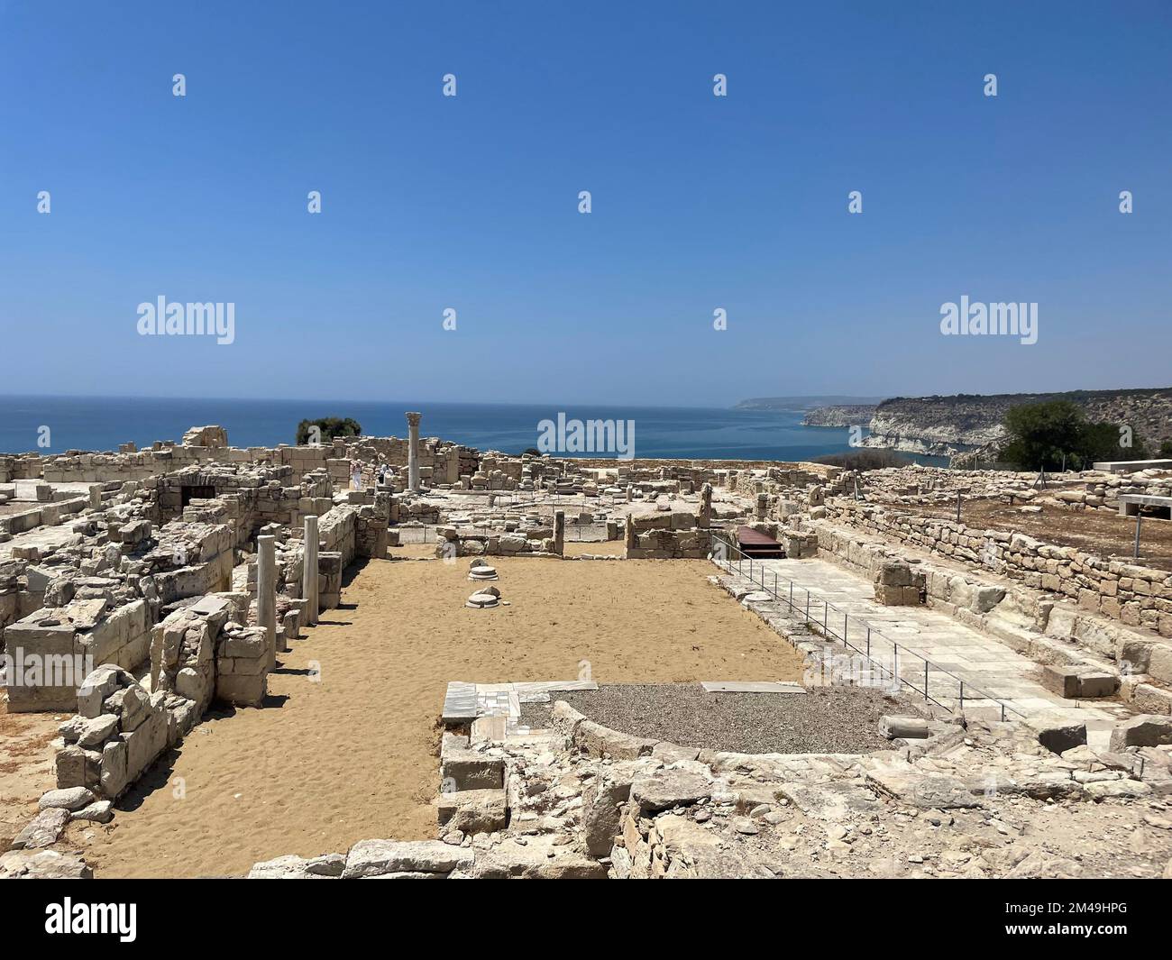 Kourion, Episkopi, Cipro: Rovine e mosaici delle Terme e la Casa di Eustolios a Kourion Foto Stock