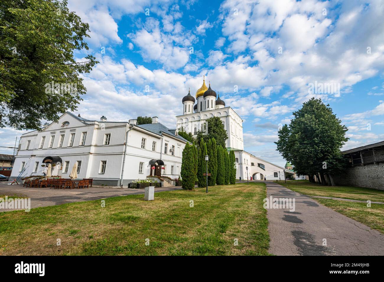 Cattedrale della Trinità a Pskov, sito dell'UNESCO Pskov, Russia Foto Stock