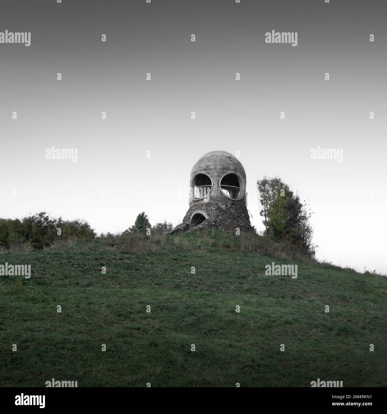 Una torre panoramica su Pastevni vrch (Hat Hill) vicino a Rosendorf (Ruzova) Foto Stock