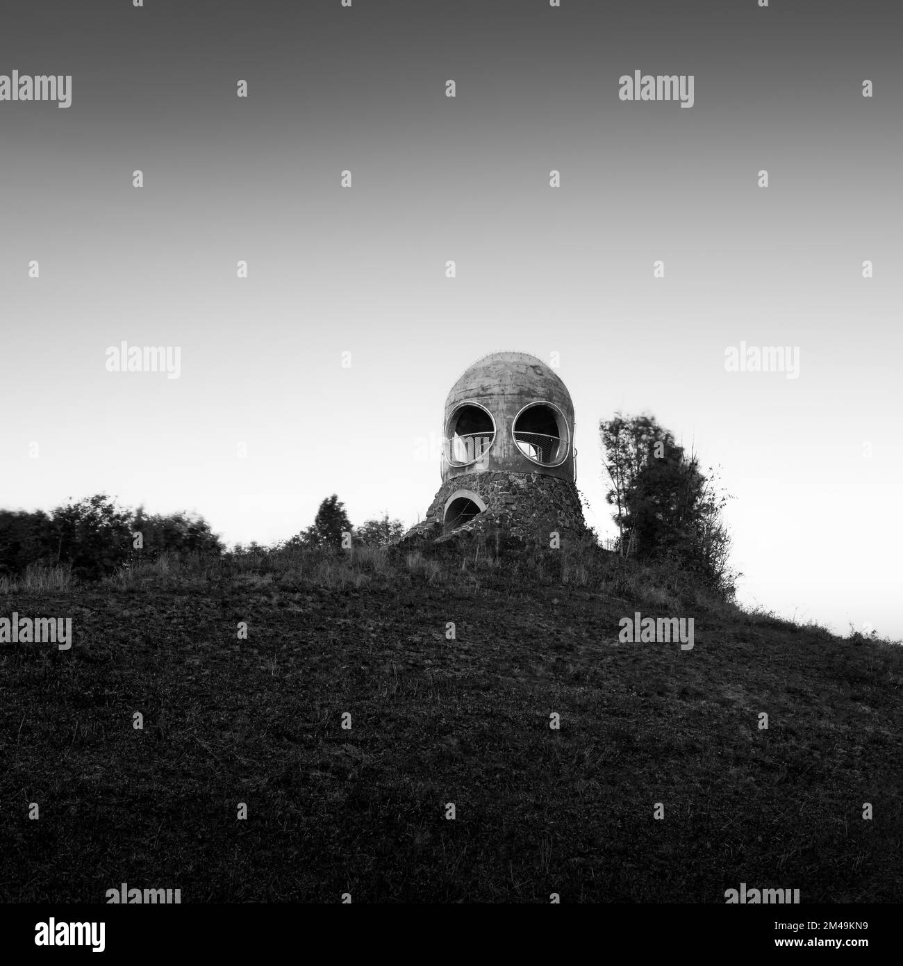 Una torre panoramica su Pastevni vrch (Hat Hill) vicino a Rosendorf (Ruzova) Foto Stock