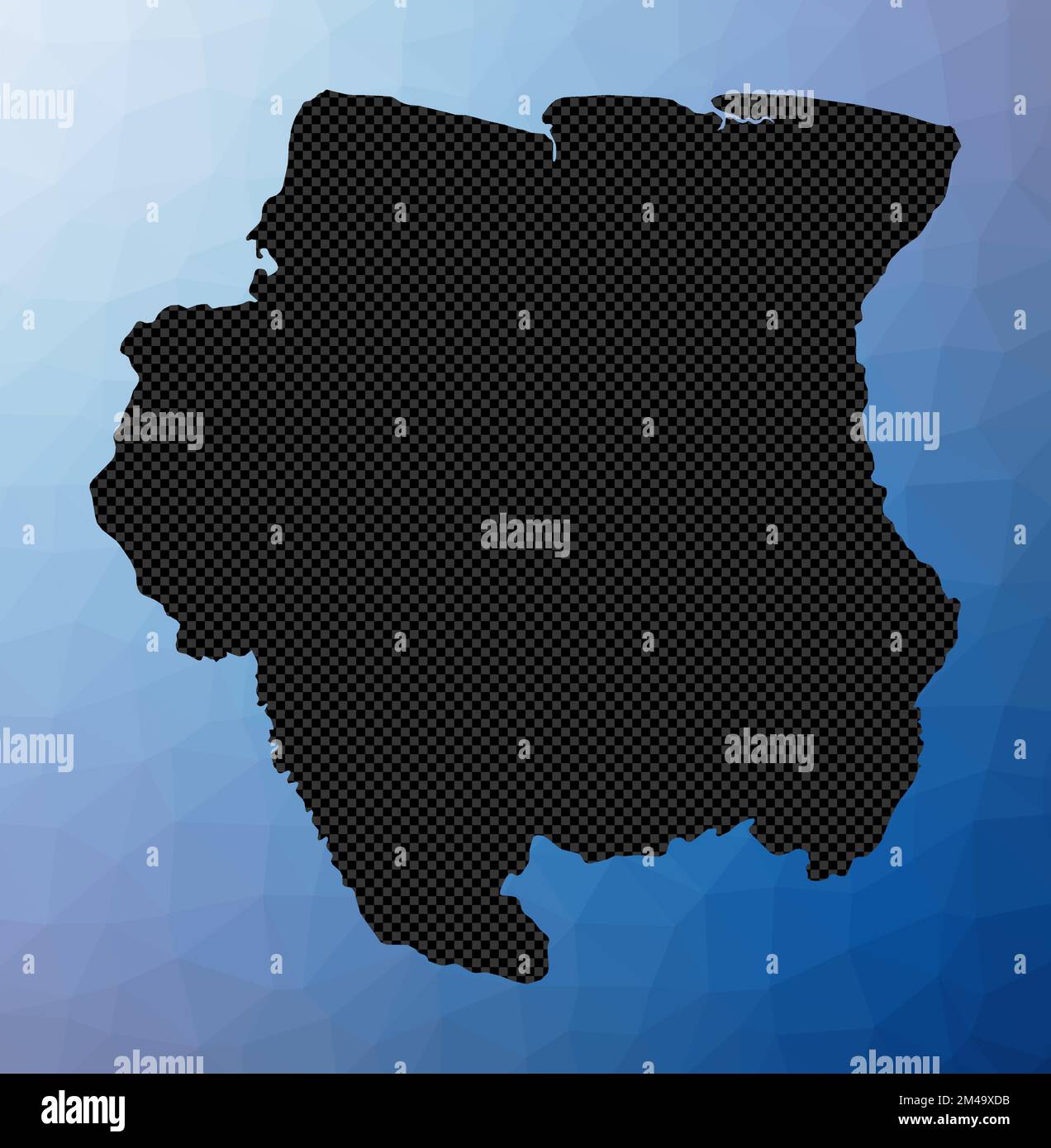 Mappa geometrica del Suriname. Forma a stencil di Suriname in stile poly basso. Illustrazione vettoriale di paese trendy. Illustrazione Vettoriale