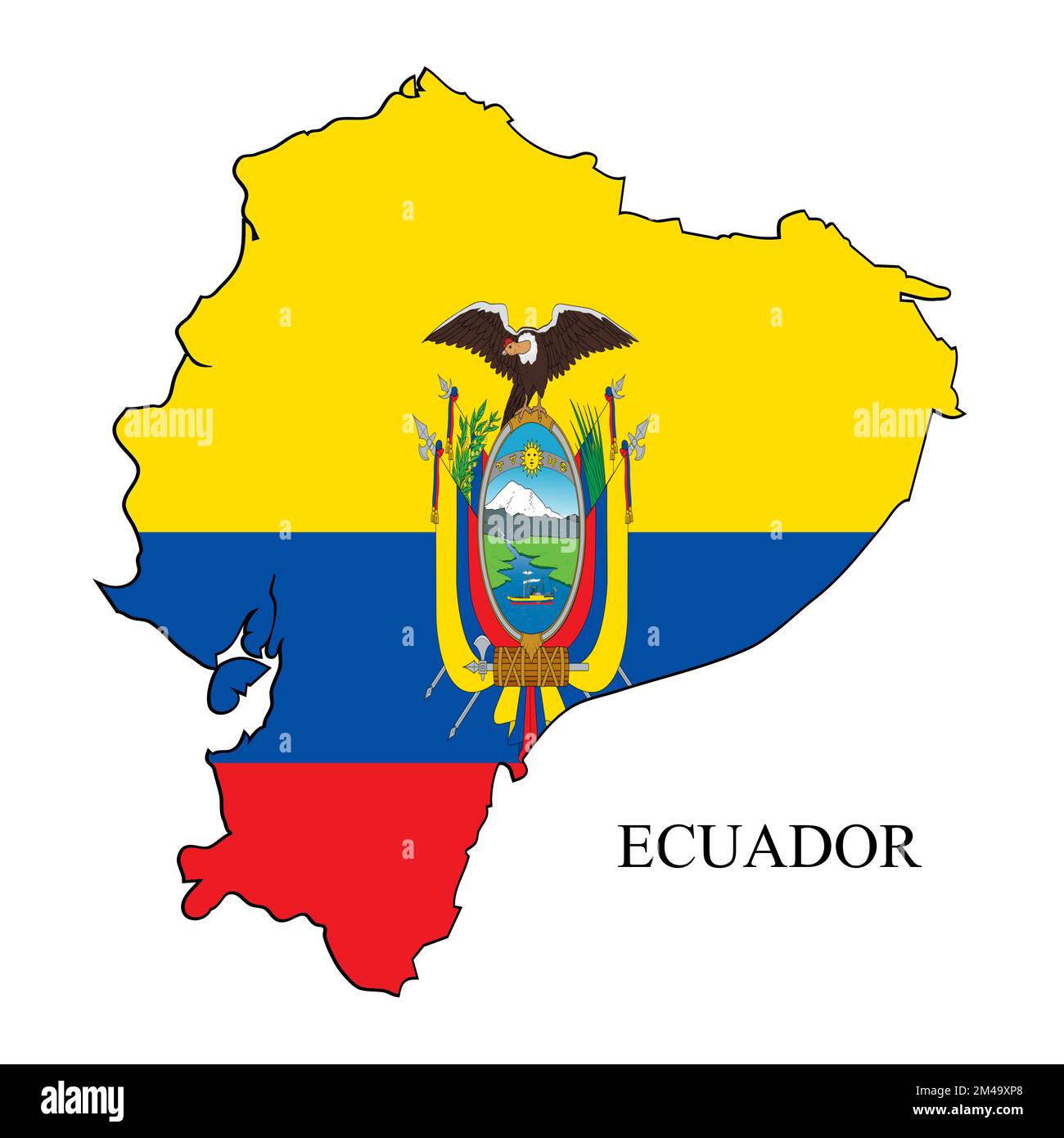 Illustrazione del vettore della mappa dell'Ecuador. Economia globale. Paese famoso. Sud America. America Latina. America. Illustrazione Vettoriale