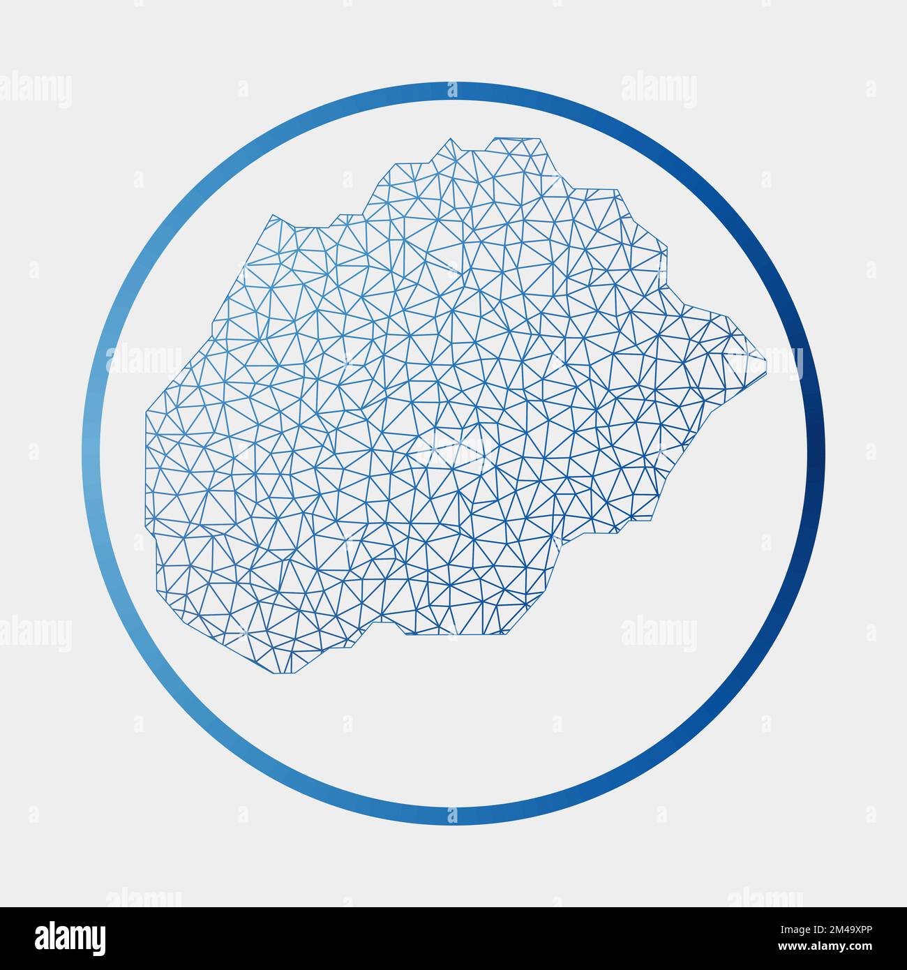 Icona di Alegranza. Mappa della rete dell'isola. Segno rotondo di Alegranza con anello gradiente. Tecnologia, Internet, rete, concetto di telecomunicazione. Illustrazione Vettoriale