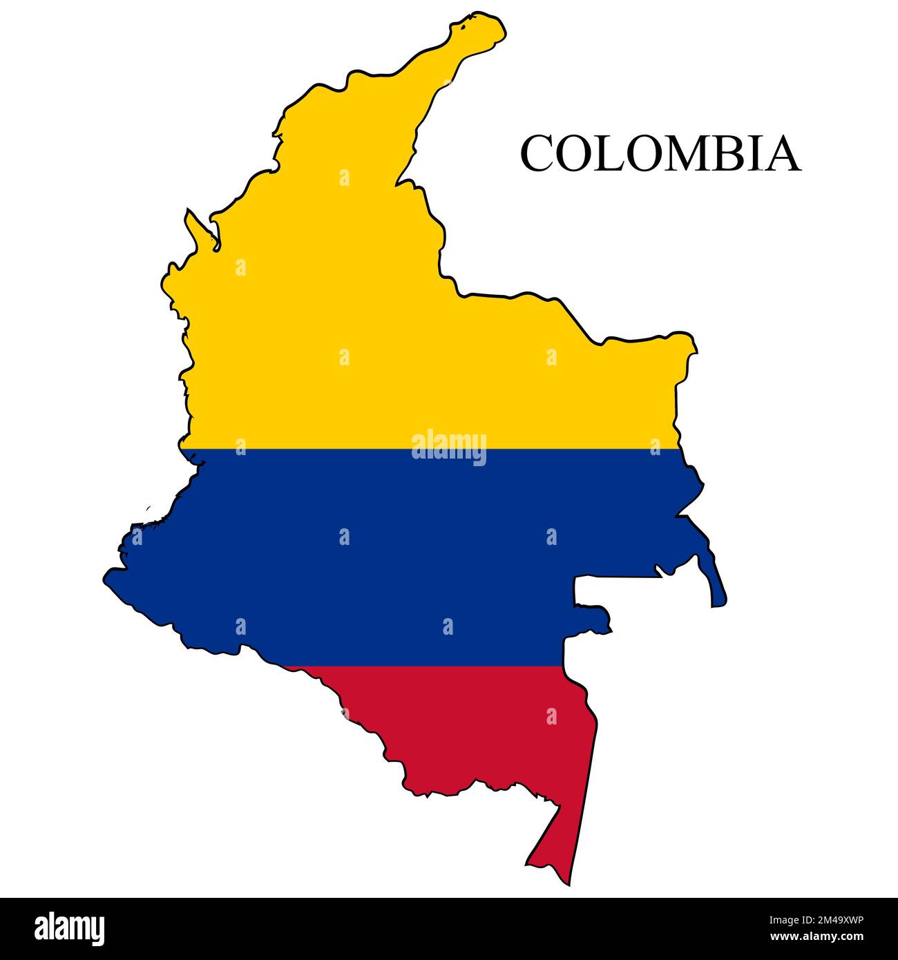 Illustrazione del vettore della mappa Colombia. Economia globale. Paese famoso. Sud America. America Latina. America. Illustrazione Vettoriale