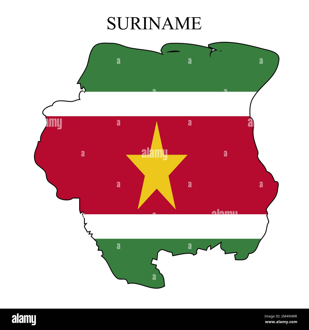 Illustrazione del vettore della mappa del Suriname. Economia globale. Paese famoso. Sud America. America Latina. America. Illustrazione Vettoriale