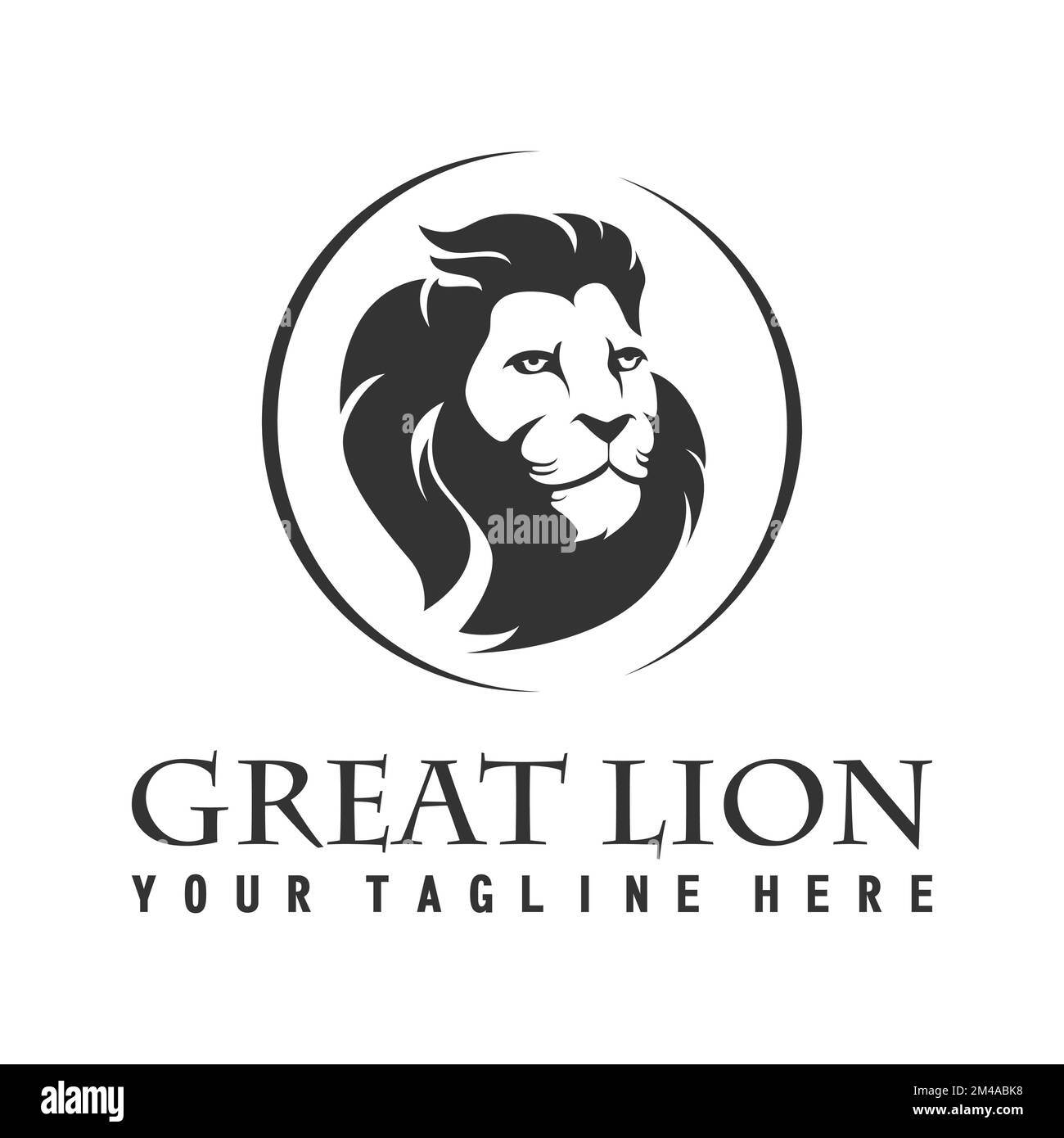 Testa leone unica con immagine molto feroce icona grafica logo design astratto concetto stock vettoriale. Può essere utilizzato come simbolo relativo all'animale. Illustrazione Vettoriale