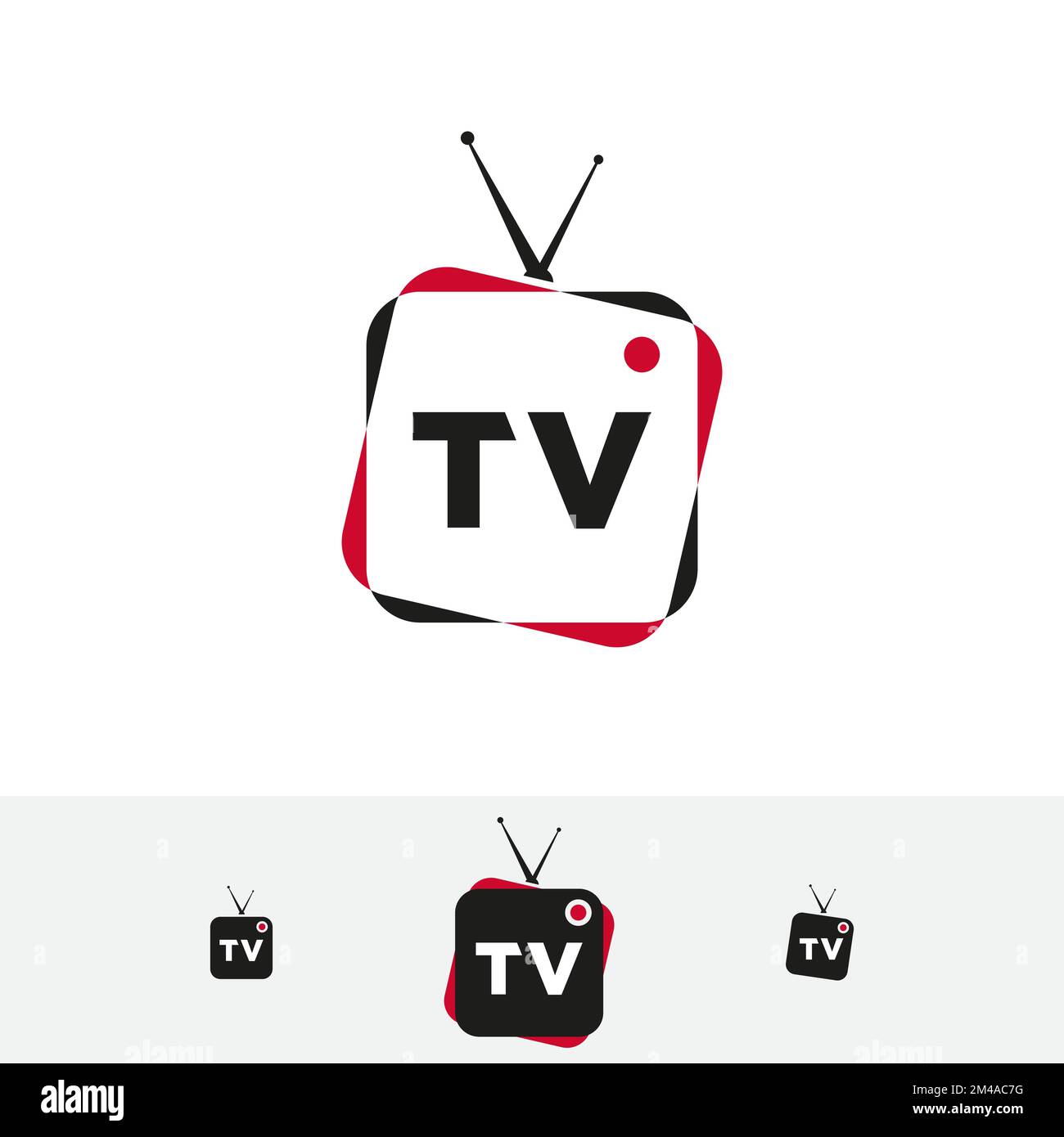 tv televisione elettronica media logo icona modelli vettoriali Illustrazione Vettoriale