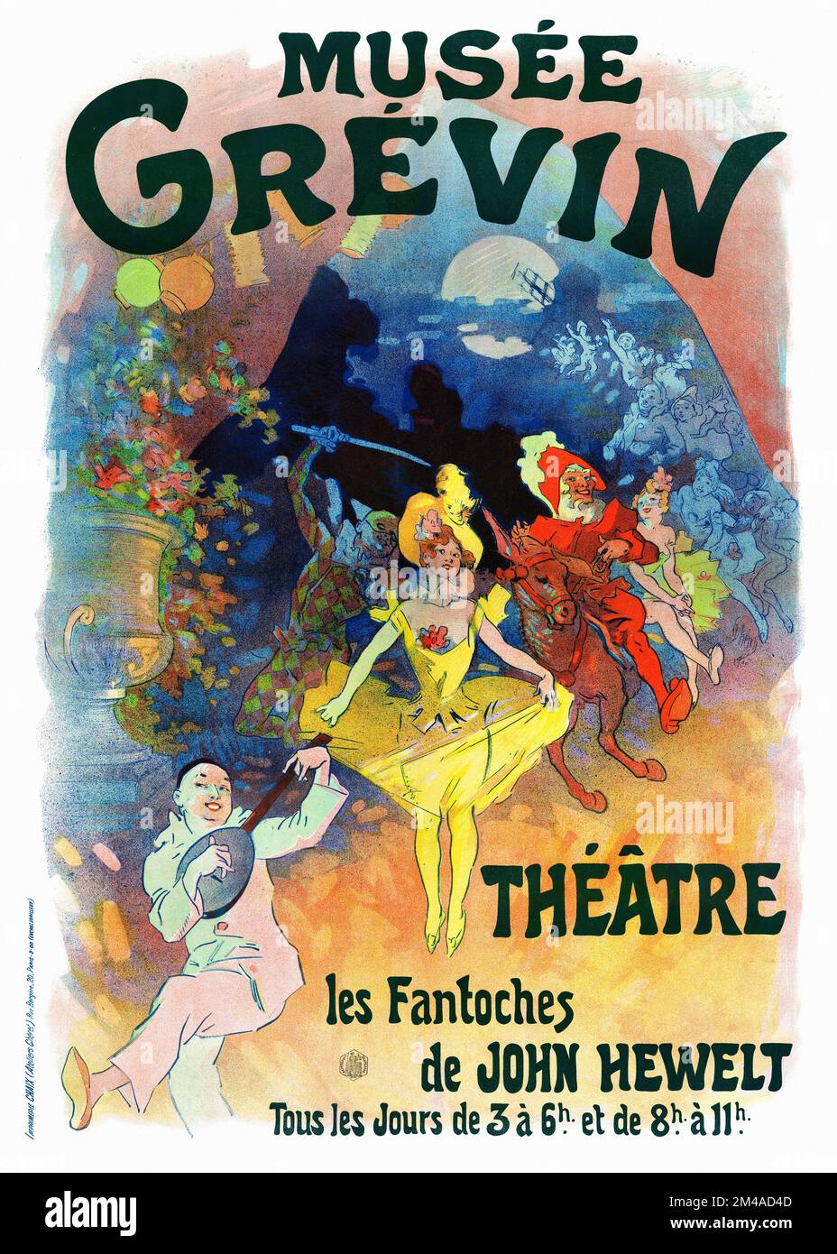 Museo Grévin. Théatre les Fantoches de John Hewetlt. Artista sconosciuto. Poster pubblicato nel 1900 in Francia. Foto Stock