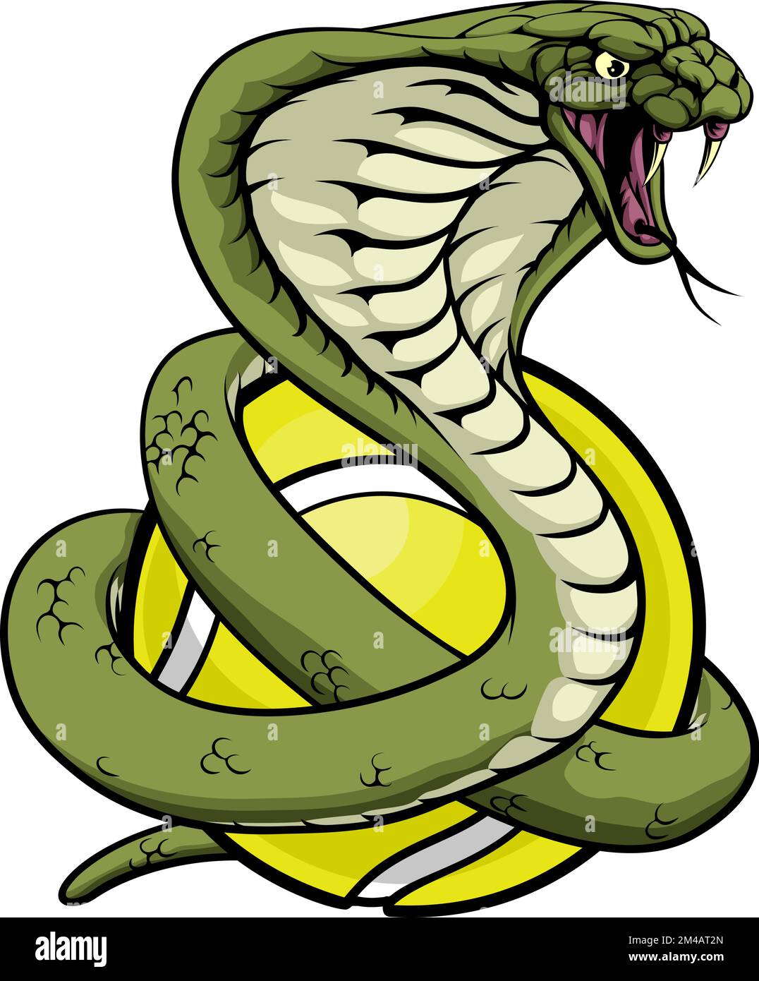 Mascotte della squadra di sport degli animali della sfera del serpente del Cobra Illustrazione Vettoriale