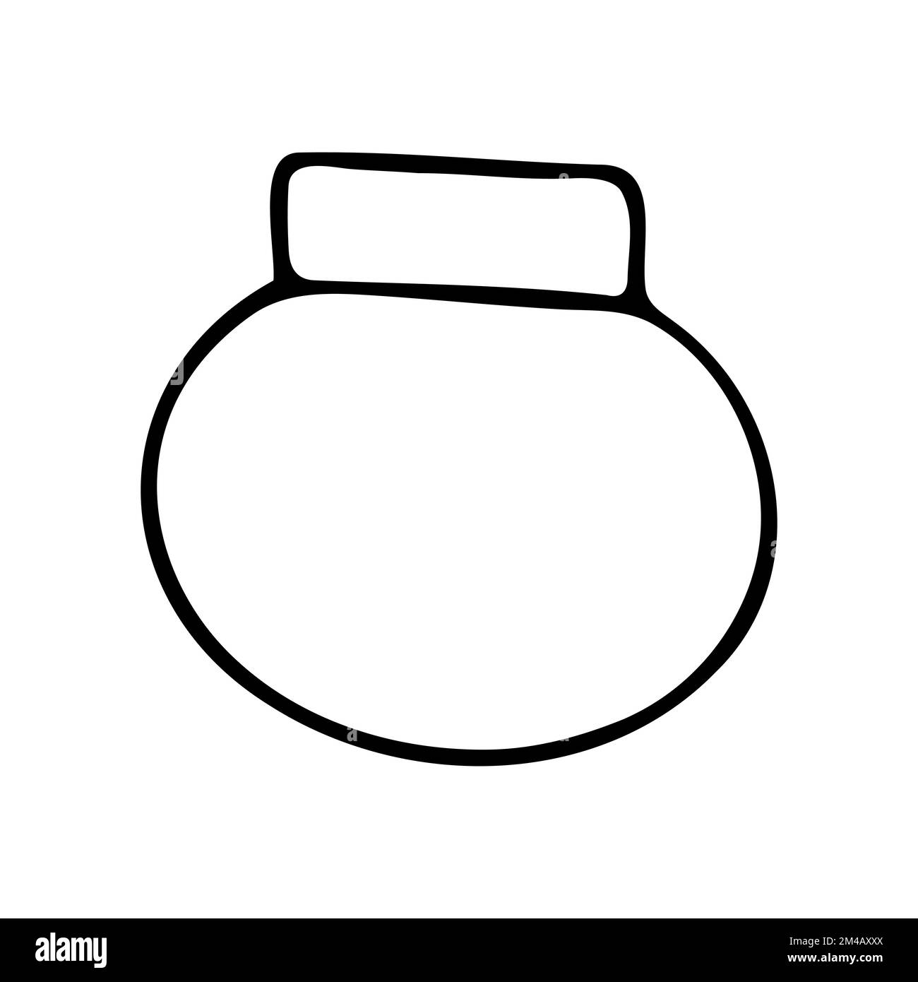 Barattolo per spezie. Contenitore con coperchio su sfondo bianco. Utensili da cucina intimi disegnati a mano, piatti per cibo, cucina. Caffè, organizzazione Illustrazione Vettoriale