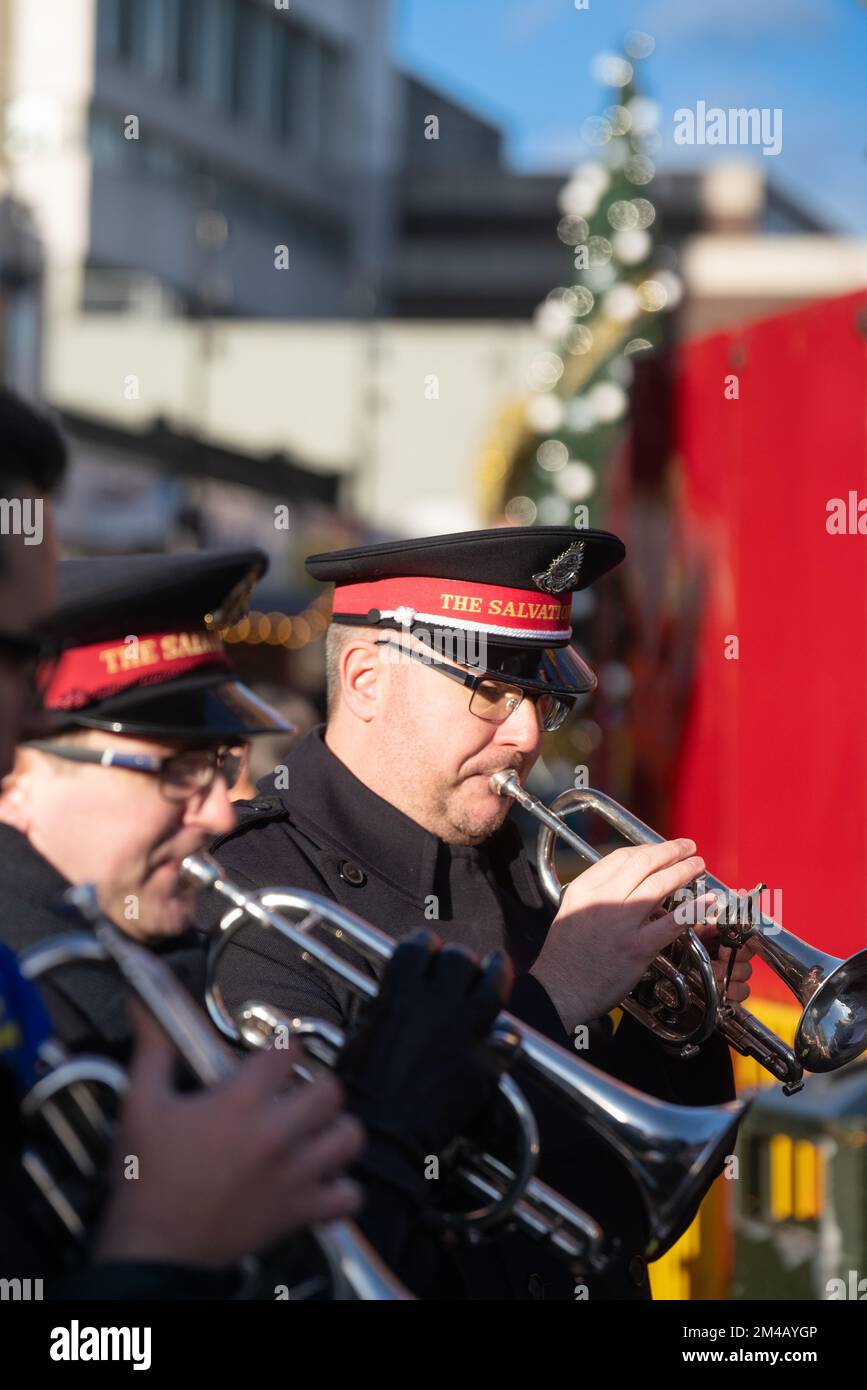 salvation esercito di ottone banda natale caroli Foto Stock