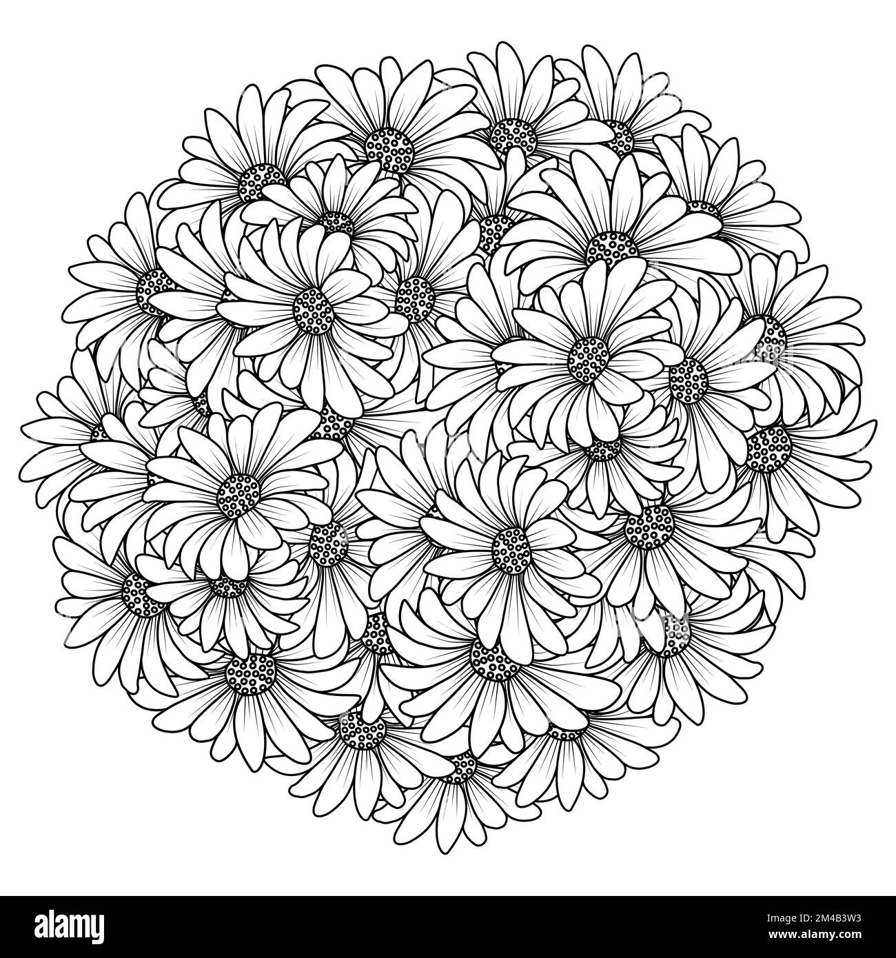fiore daisy fiore semplicità abbozzata con illustrazione artistica su sfondo isolato Illustrazione Vettoriale