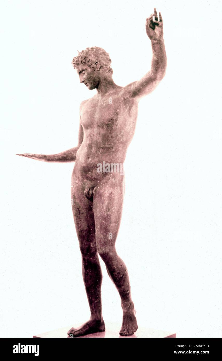 Statua di bronzo di Dio Hermes, o gioventù, Grecia 450 ac Foto Stock