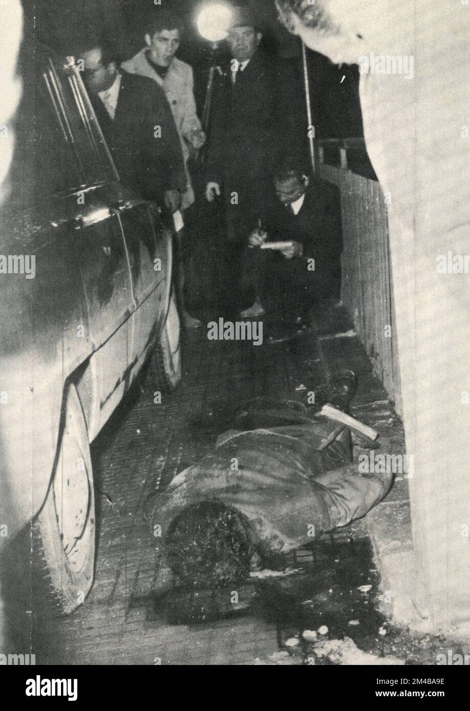 Il cadavere dell'uomo mafioso italiano Giovanni Donè, ucciso in Viale Lazio 1970 Foto Stock